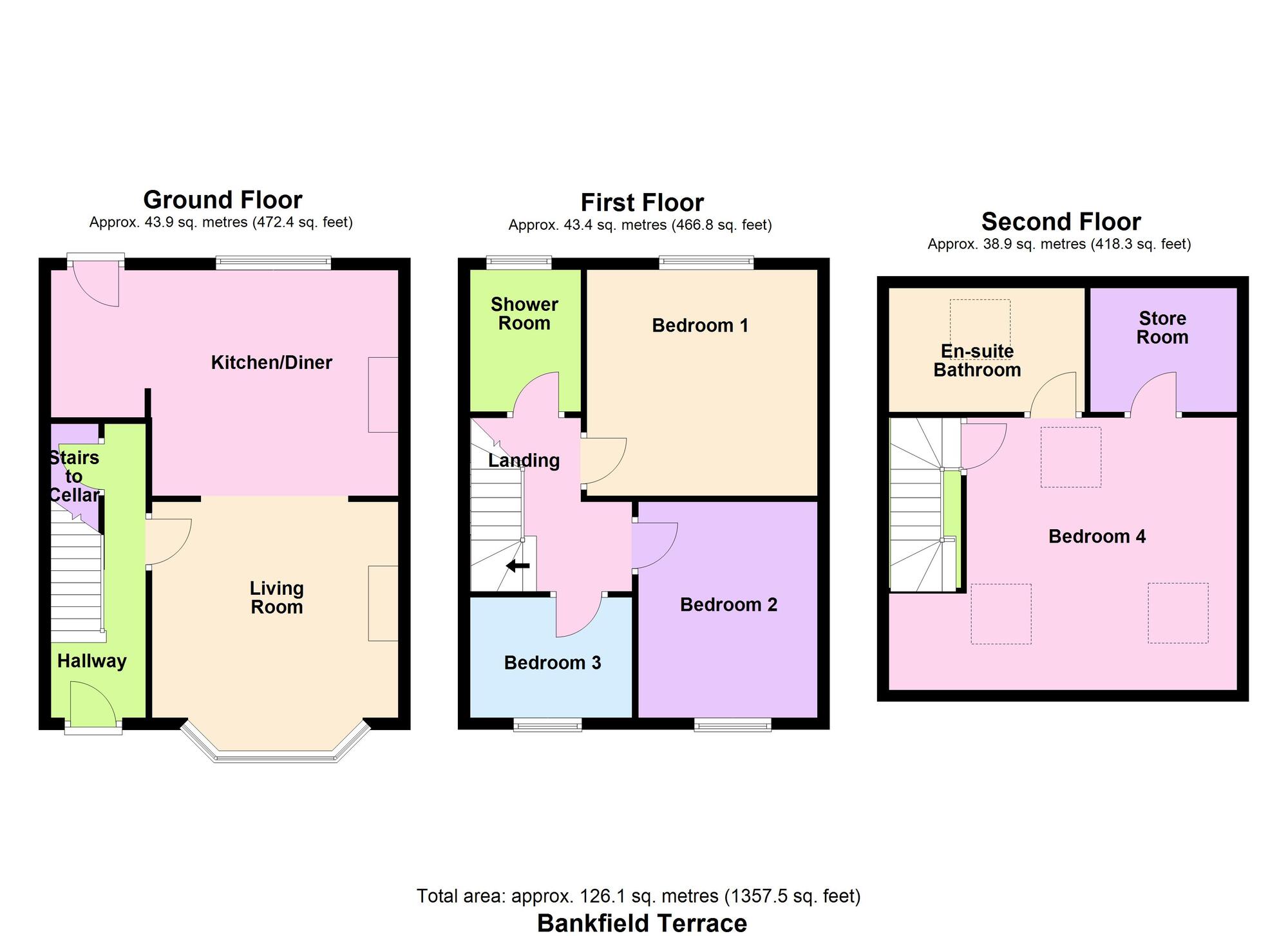 Floorplan of 4 bedroom Mid Terrace House for sale, Bankfield Terrace, Baildon, West Yorkshire, BD17