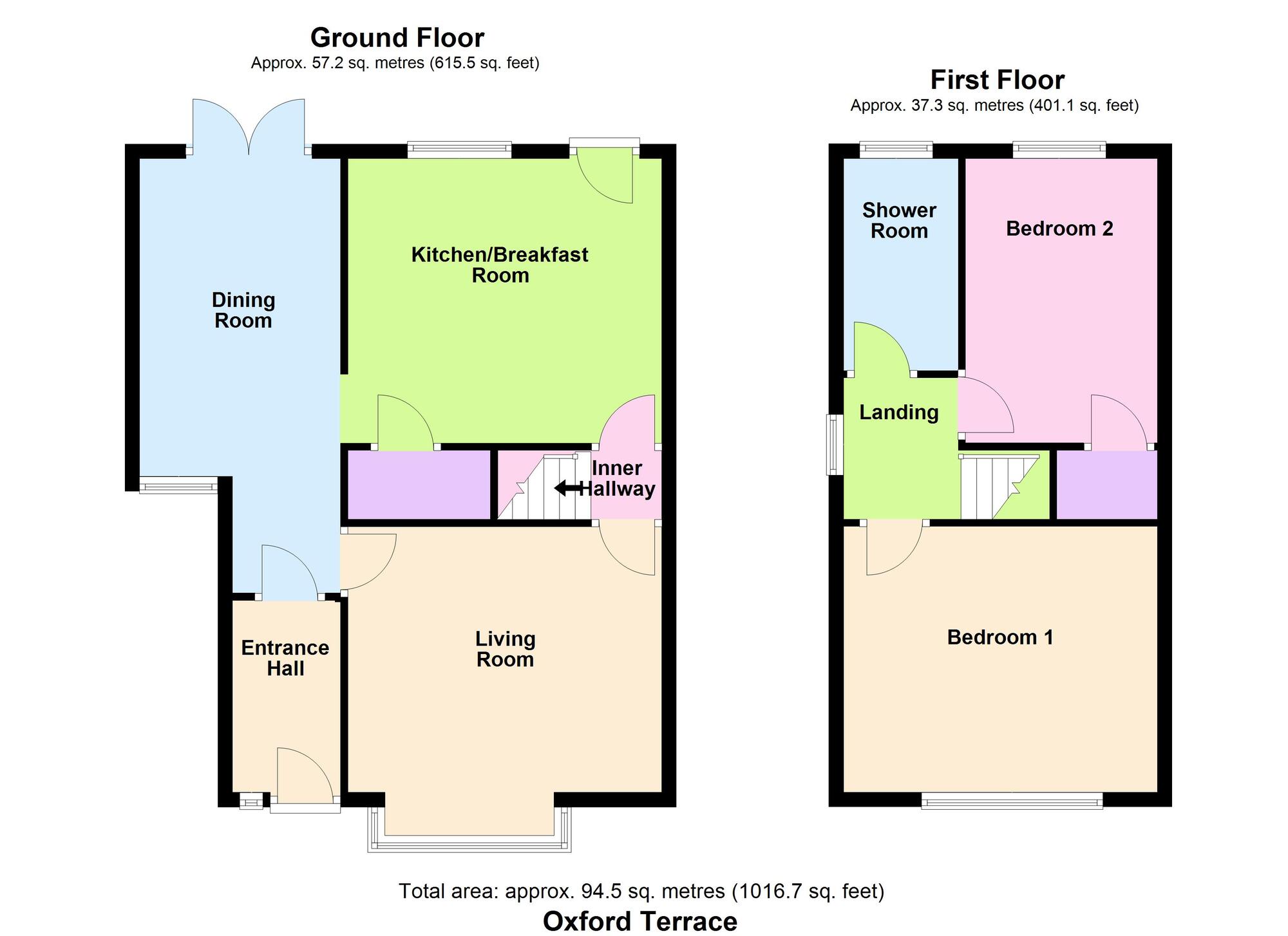Floorplan of 2 bedroom End Terrace House for sale, Oxford Terrace, Baildon, West Yorkshire, BD17