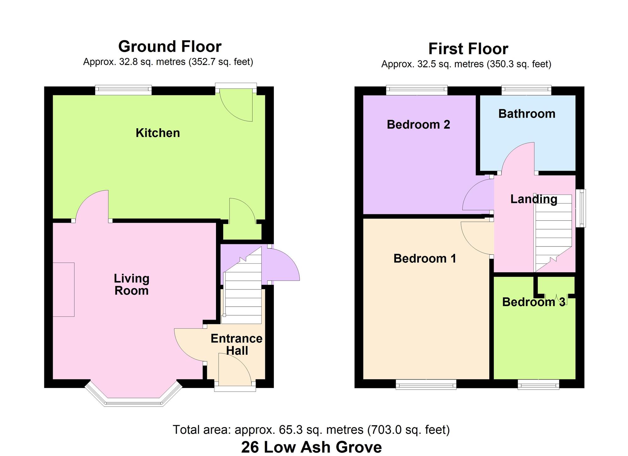 Floorplan of 3 bedroom Semi Detached House for sale, Low Ash Grove, Shipley, West Yorkshire, BD18