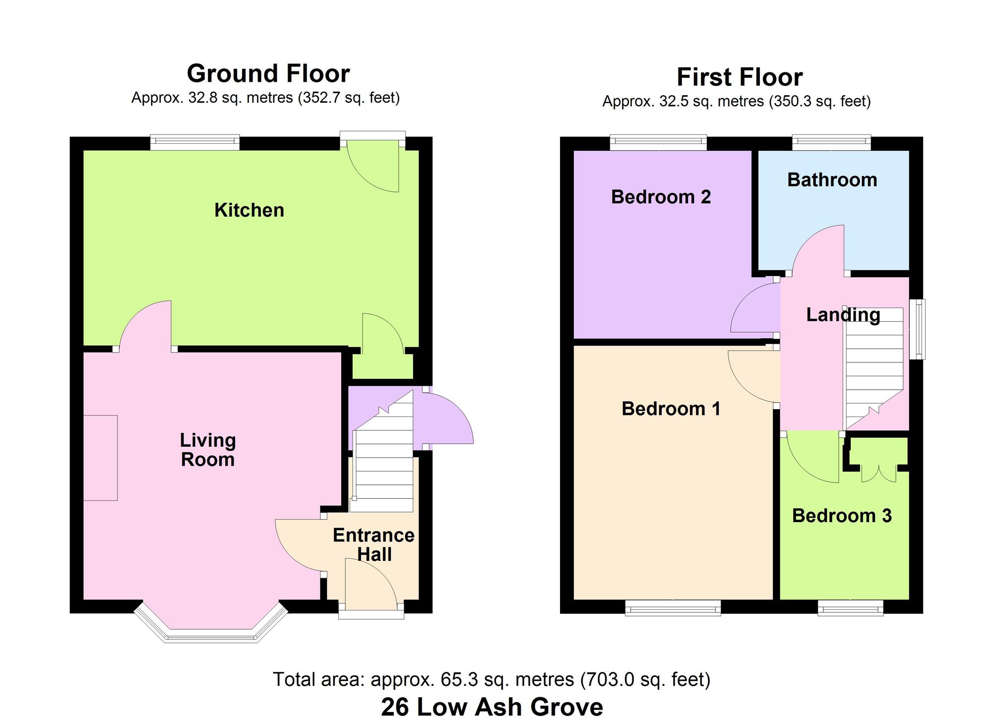Floorplan of 3 bedroom Semi Detached House for sale, Low Ash Grove, Shipley, West Yorkshire, BD18