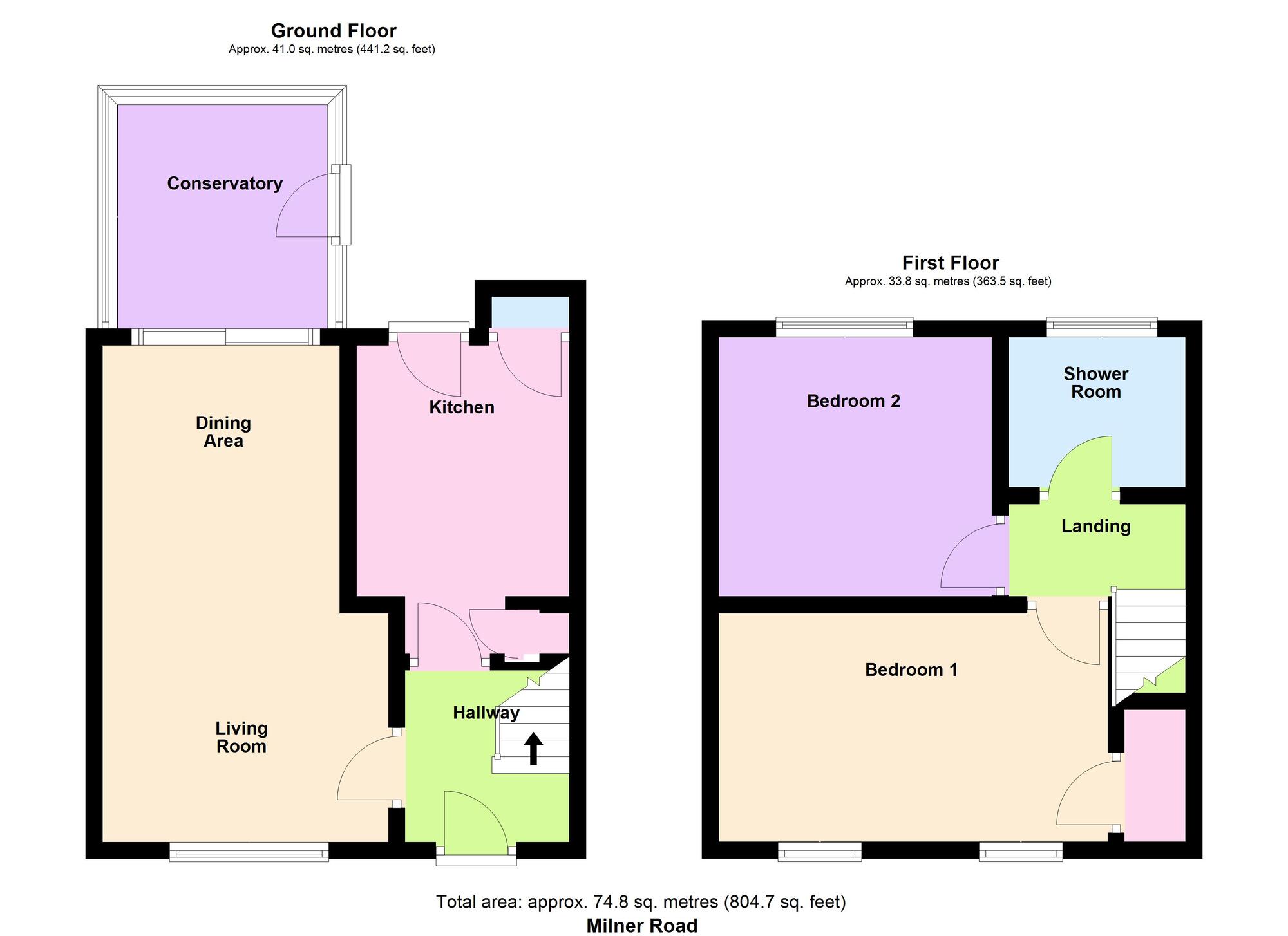 Floorplan of 2 bedroom Mid Terrace House for sale, Milner Road, Baildon, West Yorkshire, BD17