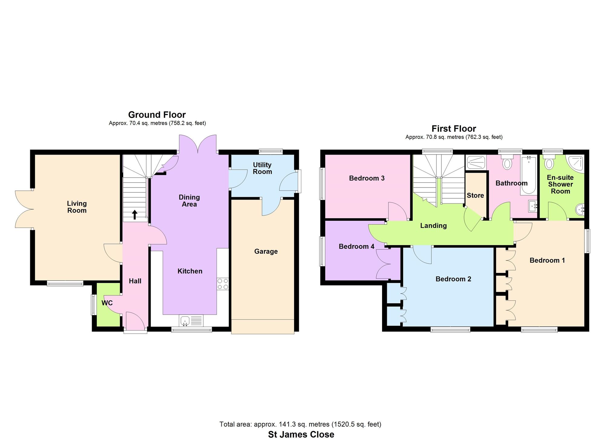 Floorplan of 4 bedroom Detached House for sale, St. James Close, Baildon, West Yorkshire, BD17
