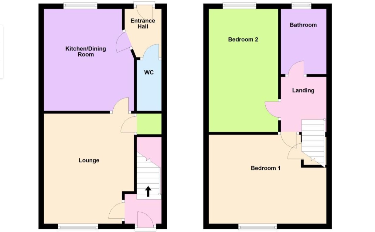 Floorplan of 2 bedroom Mid Terrace House for sale, Honey Pot Drive, Baildon, West Yorkshire, BD17