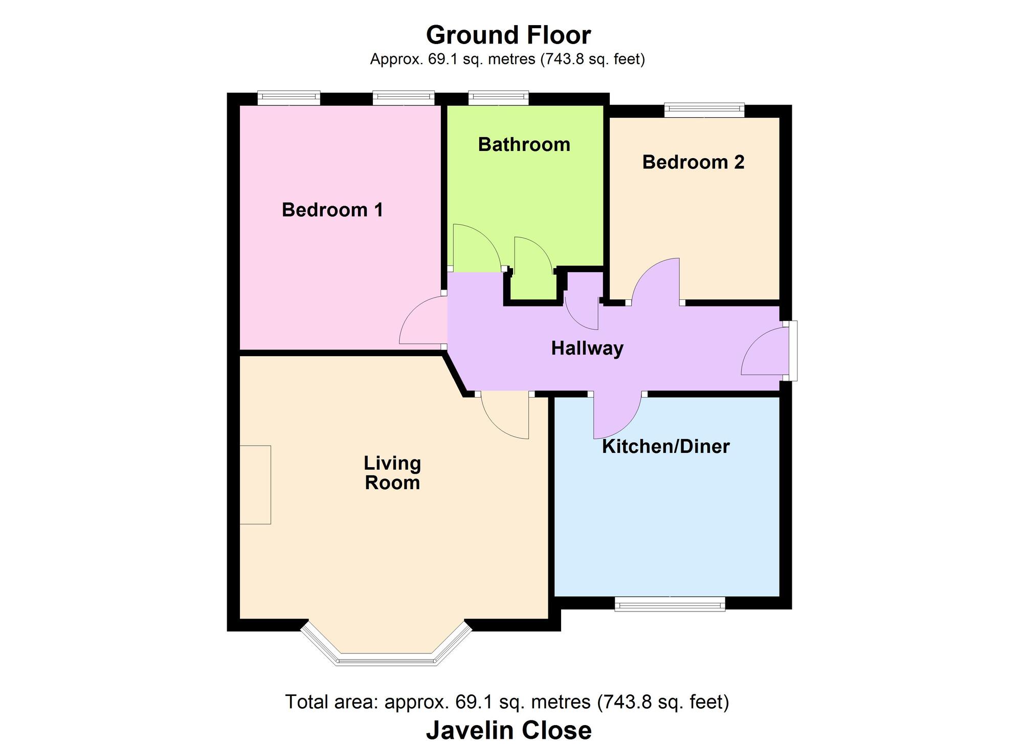 Floorplan of 2 bedroom Flat for sale, Javelin Close, Idle, West Yorkshire, BD10