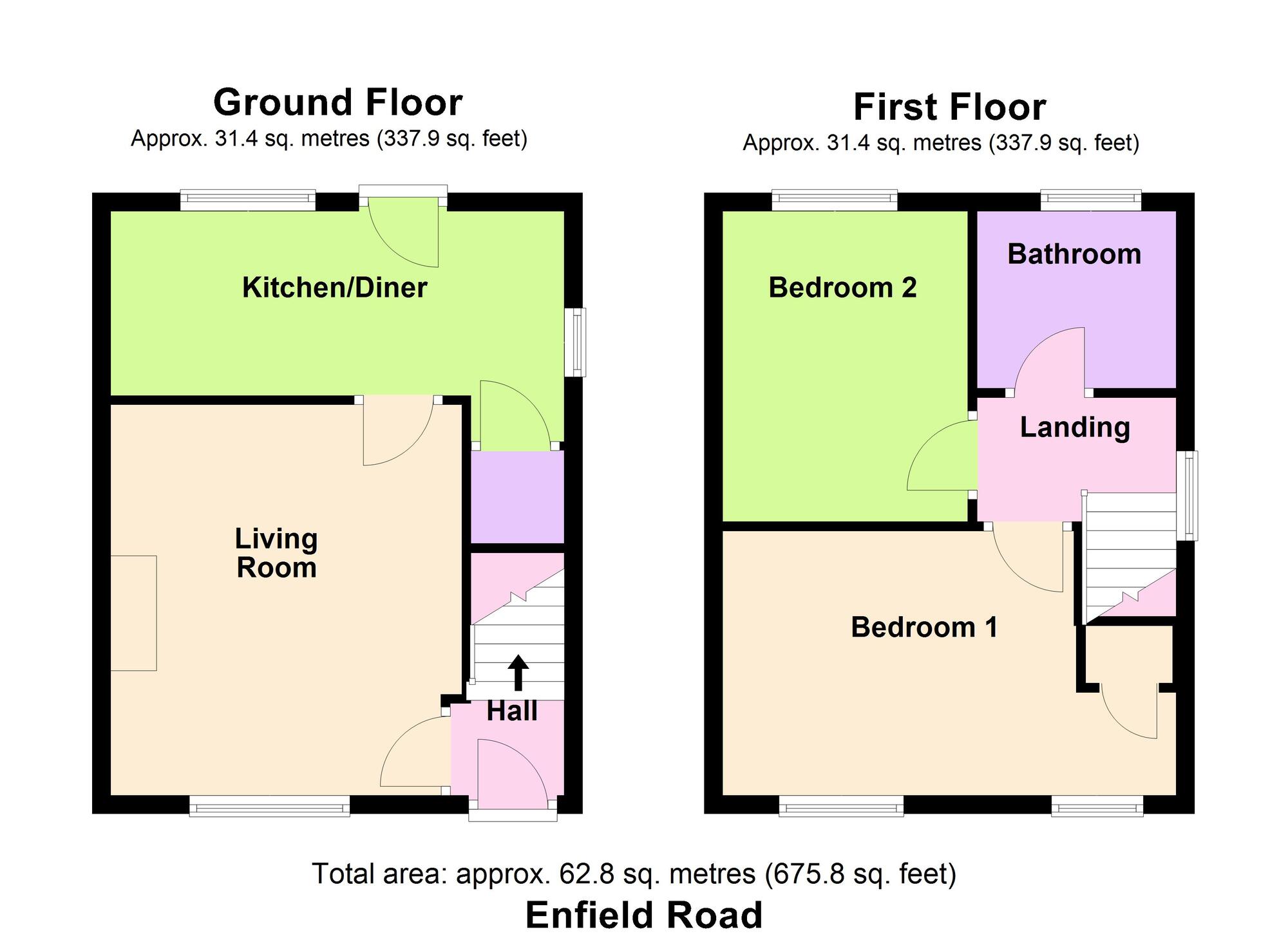 Floorplan of 2 bedroom Semi Detached House for sale, Enfield Road, Baildon, West Yorkshire, BD17