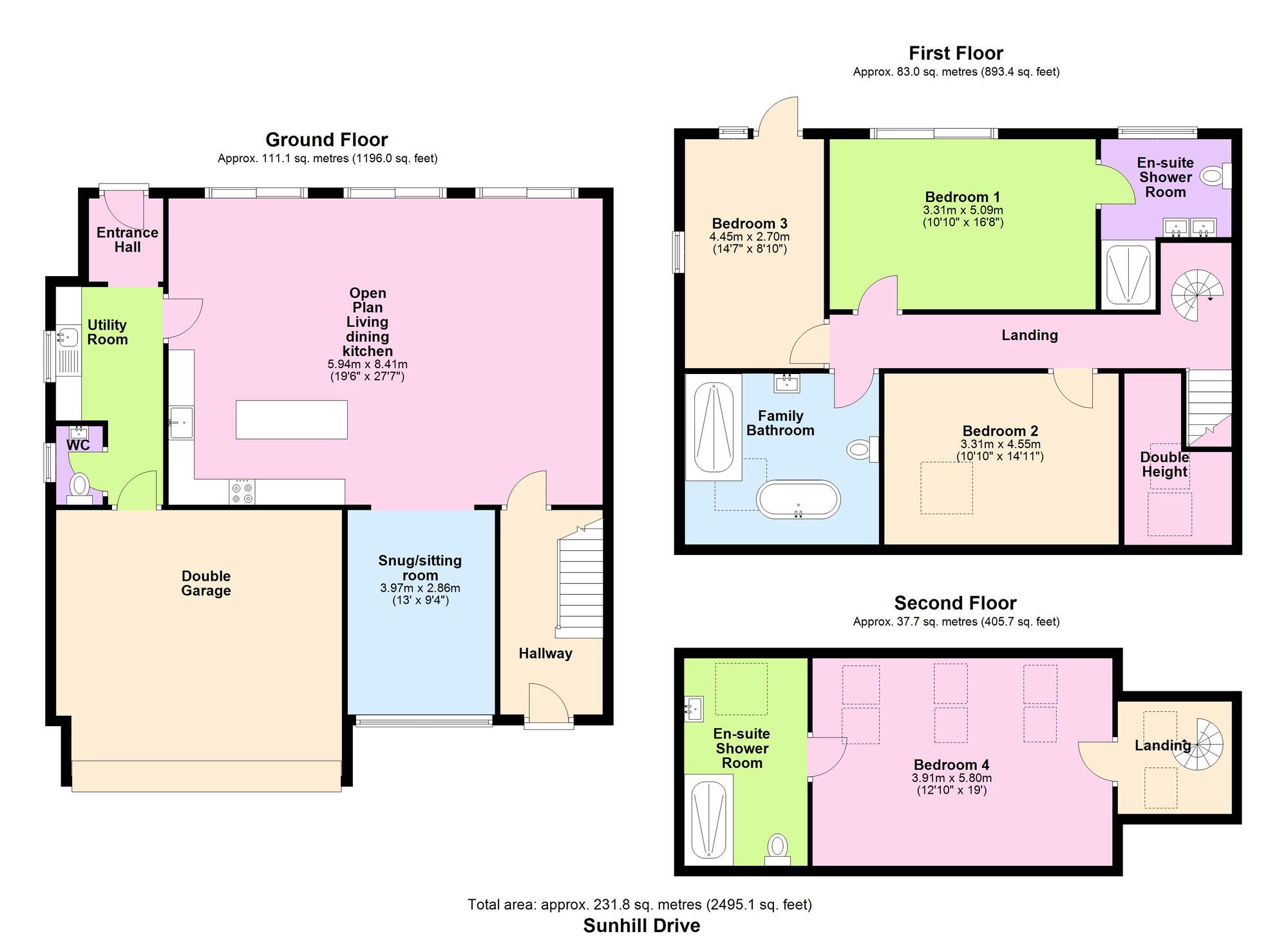 Floorplan of 4 bedroom Detached House for sale, Sunhill Drive, Baildon, West Yorkshire, BD17