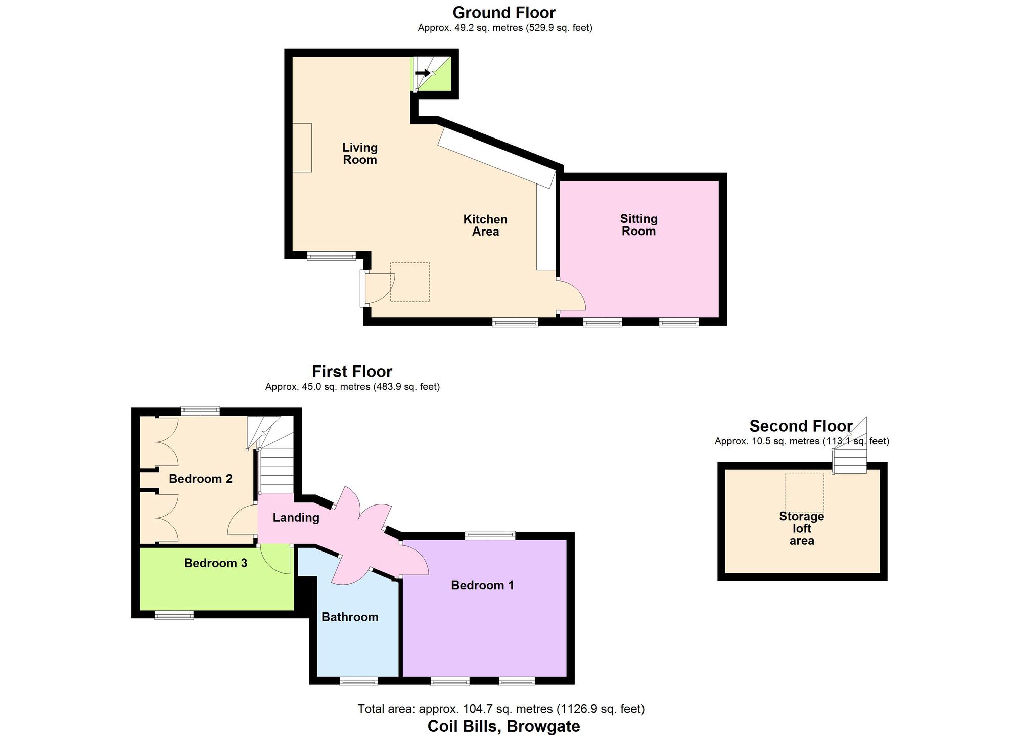 Floorplan of 3 bedroom Semi Detached House for sale, Browgate, Baildon, West Yorkshire, BD17