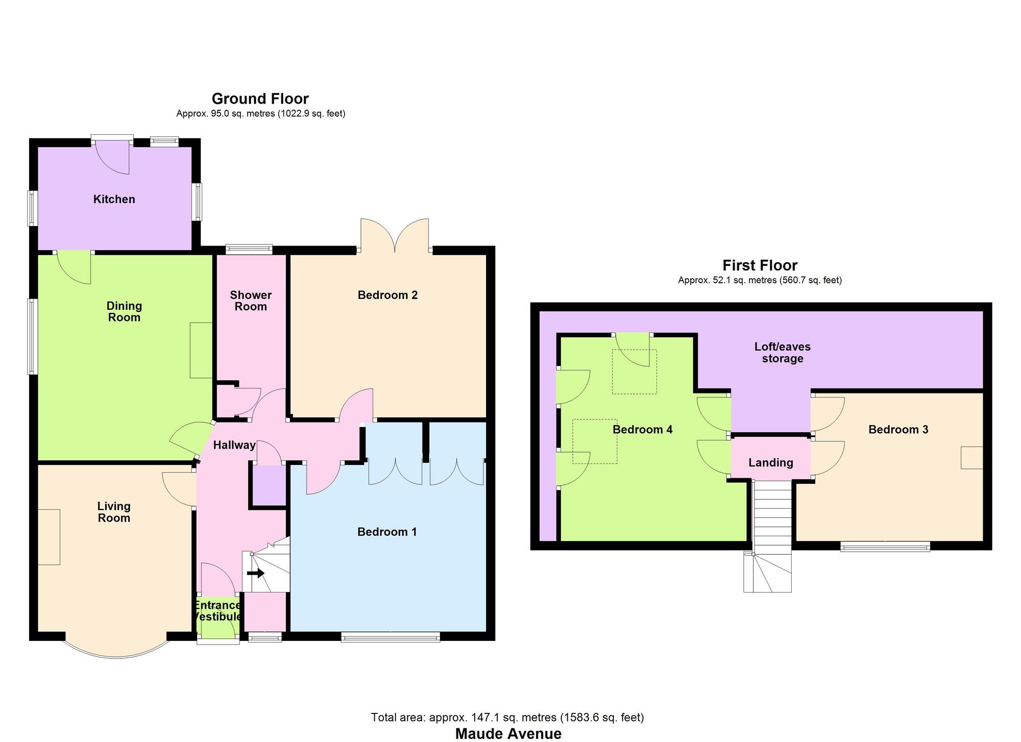 Floorplan of 4 bedroom Semi Detached Bungalow for sale, Maude Avenue, Baildon, West Yorkshire, BD17