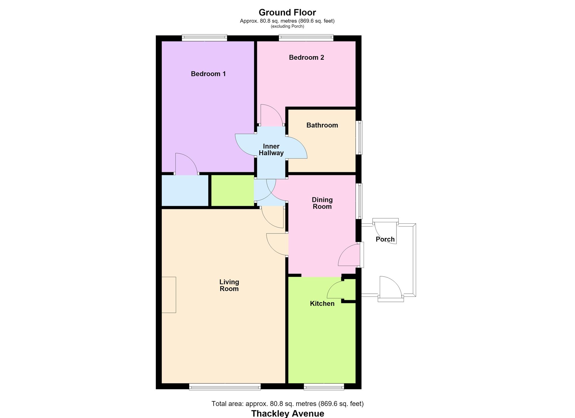 Floorplan of 2 bedroom Semi Detached Bungalow for sale, Thackley Avenue, Bradford, West Yorkshire, BD10