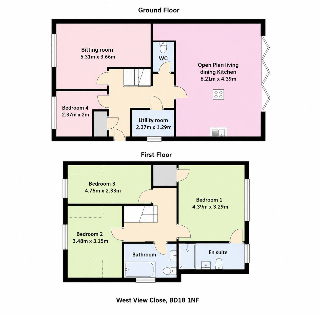 Floorplan of 4 bedroom Semi Detached House for sale, West View Close, Shipley, West Yorkshire, BD18