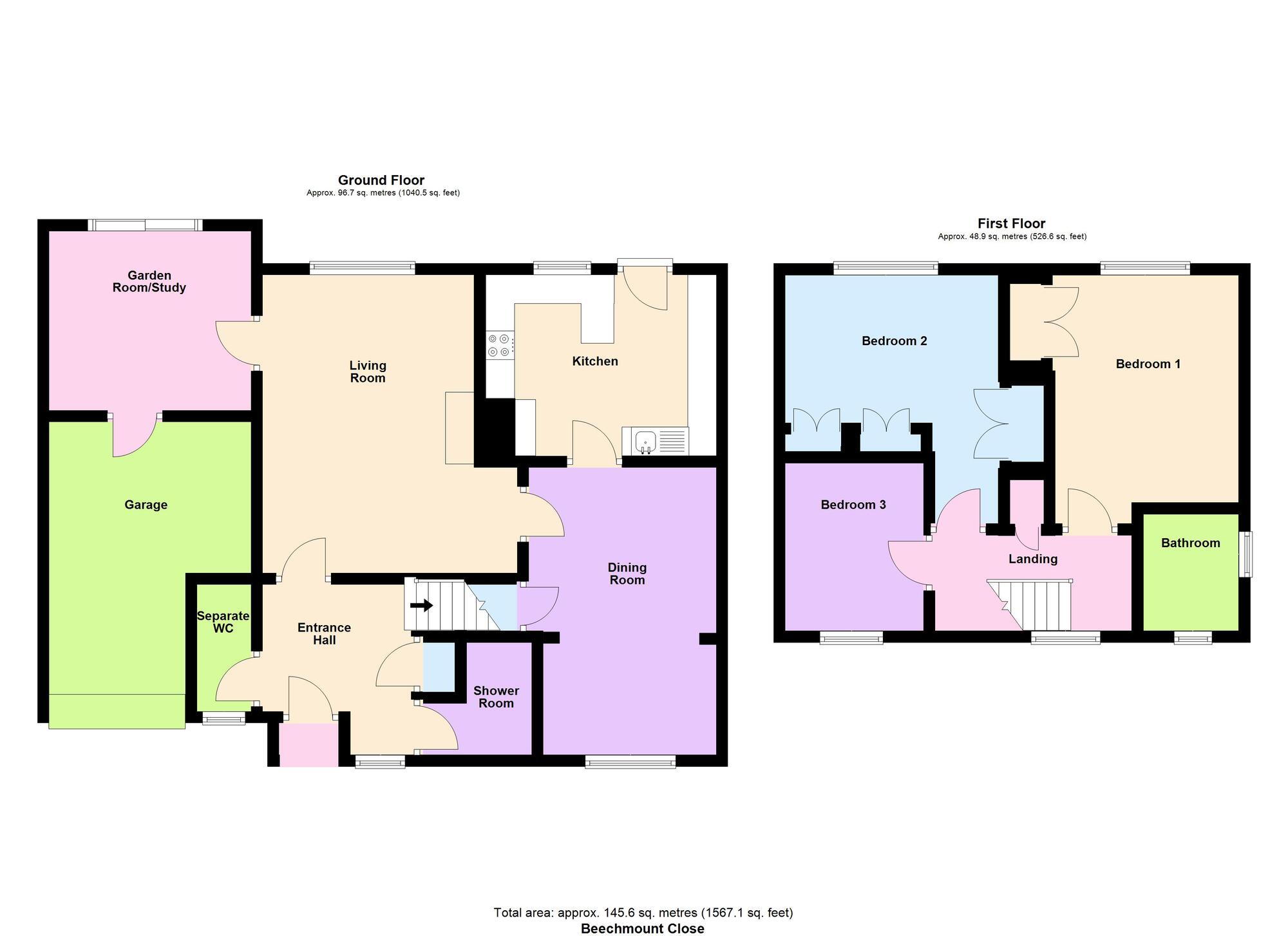 Floorplan of 3 bedroom Detached House for sale, Beechmount Close, Baildon, West Yorkshire, BD17
