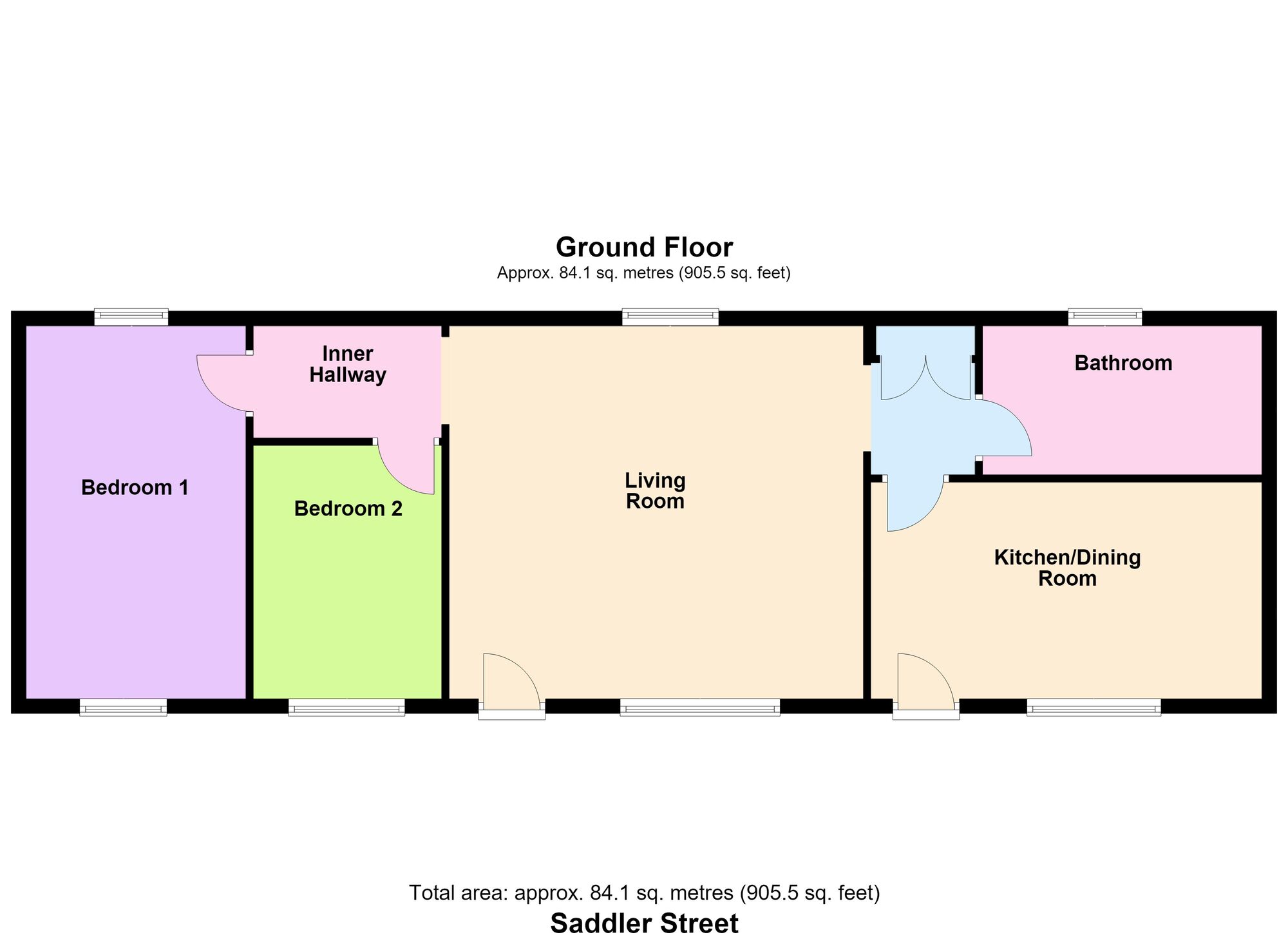 Floorplan of 2 bedroom Mid Terrace Bungalow for sale, Saddler Street, Wyke, West Yorkshire, BD12
