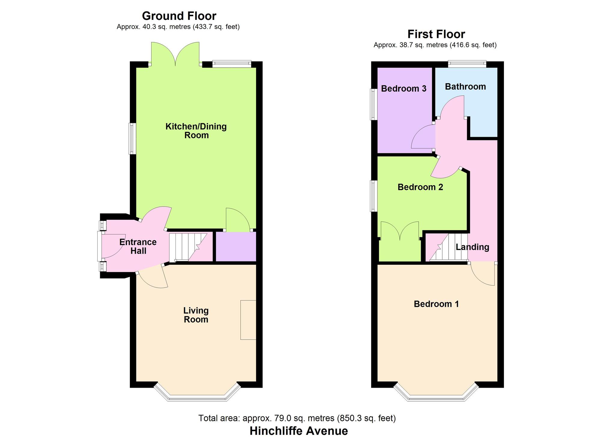 Floorplan of 3 bedroom Semi Detached House for sale, Hinchliffe Avenue, Baildon, West Yorkshire, BD17