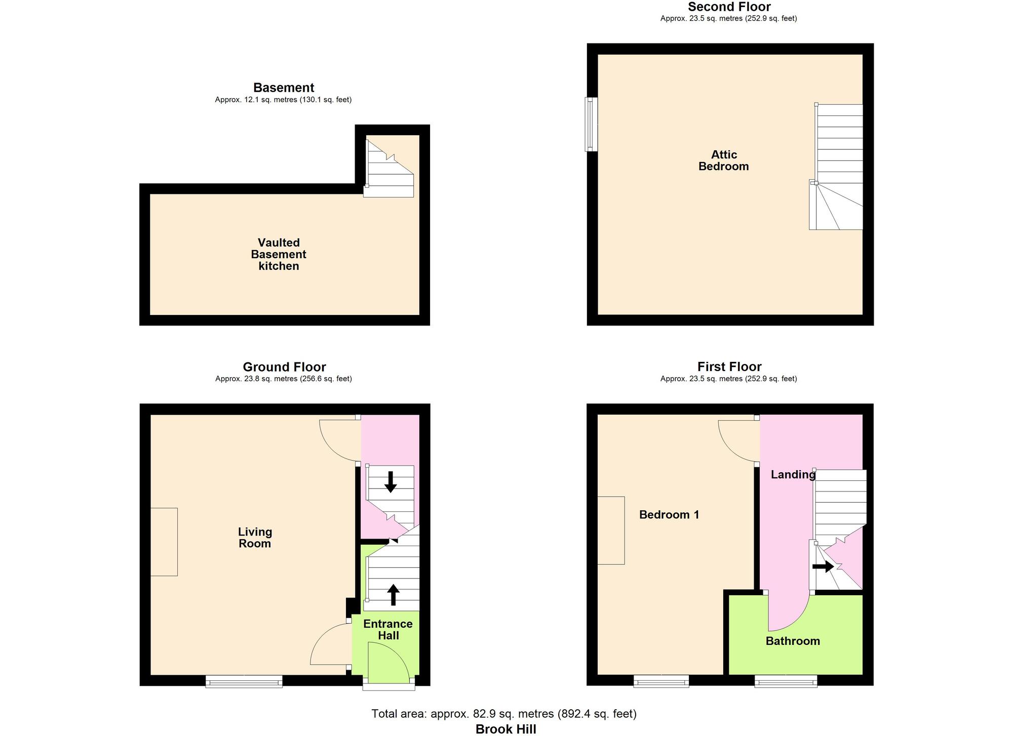 Floorplan of 2 bedroom End Terrace House for sale, Brook Hill, Baildon, West Yorkshire, BD17