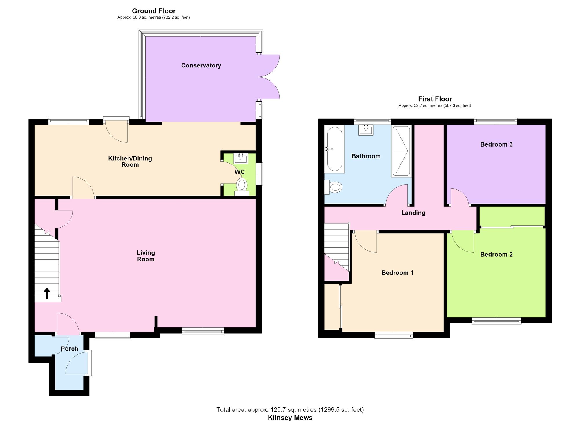 Floorplan of 3 bedroom Semi Detached House for sale, Kilnsey Mews, West Lane, Shipley, BD17