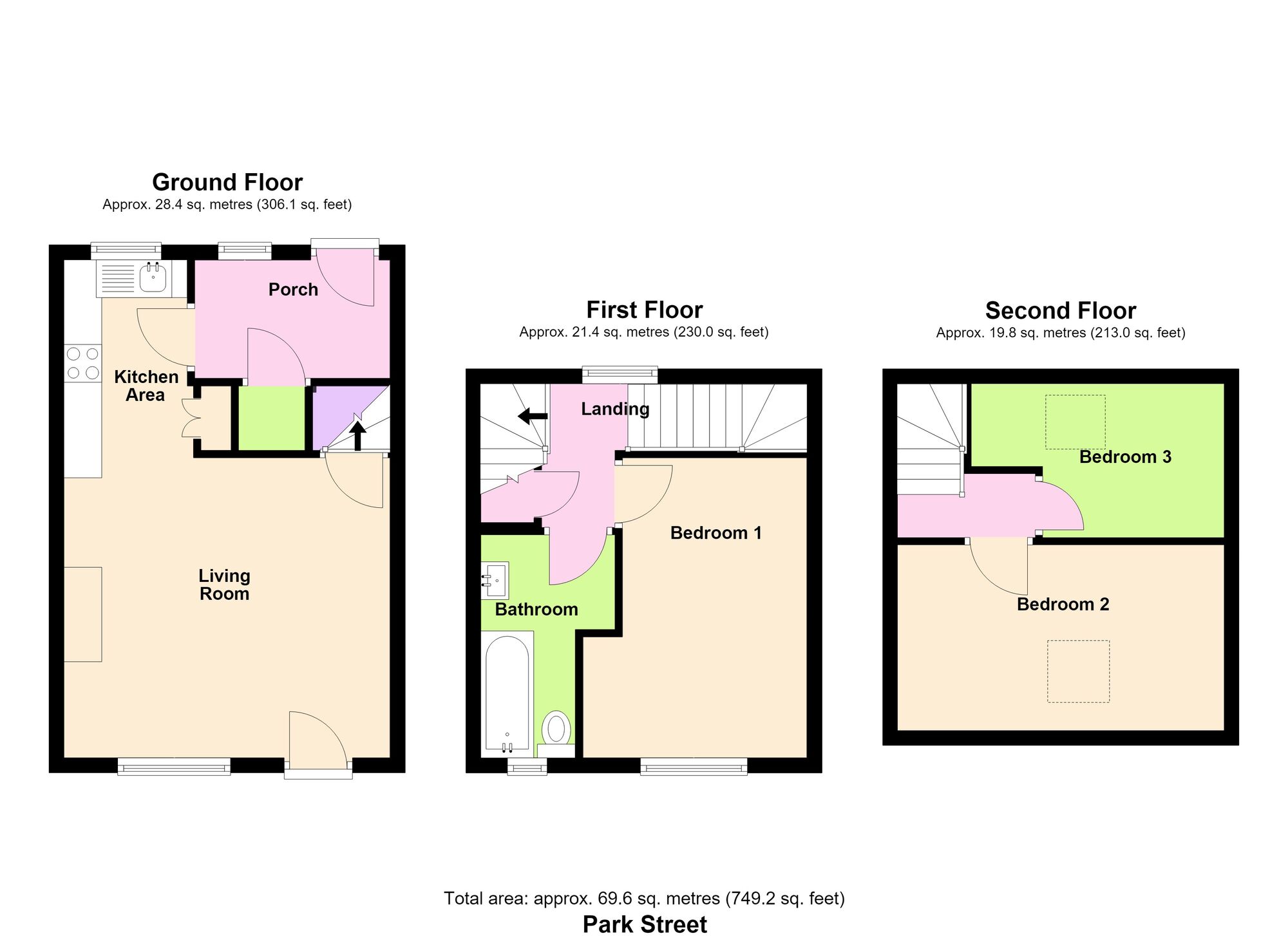 Floorplan of 3 bedroom Mid Terrace House for sale, Park Street, Shipley, West Yorkshire, BD18