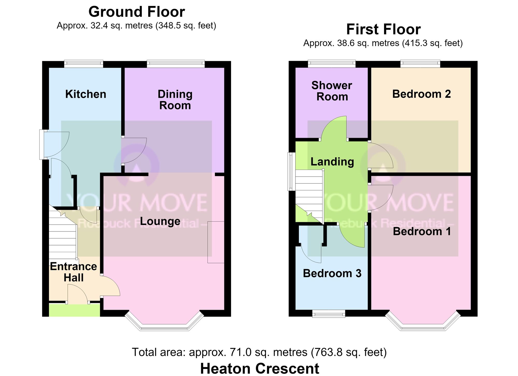 Floorplan of 3 bedroom Semi Detached House for sale, Heaton Crescent, Baildon, West Yorkshire, BD17
