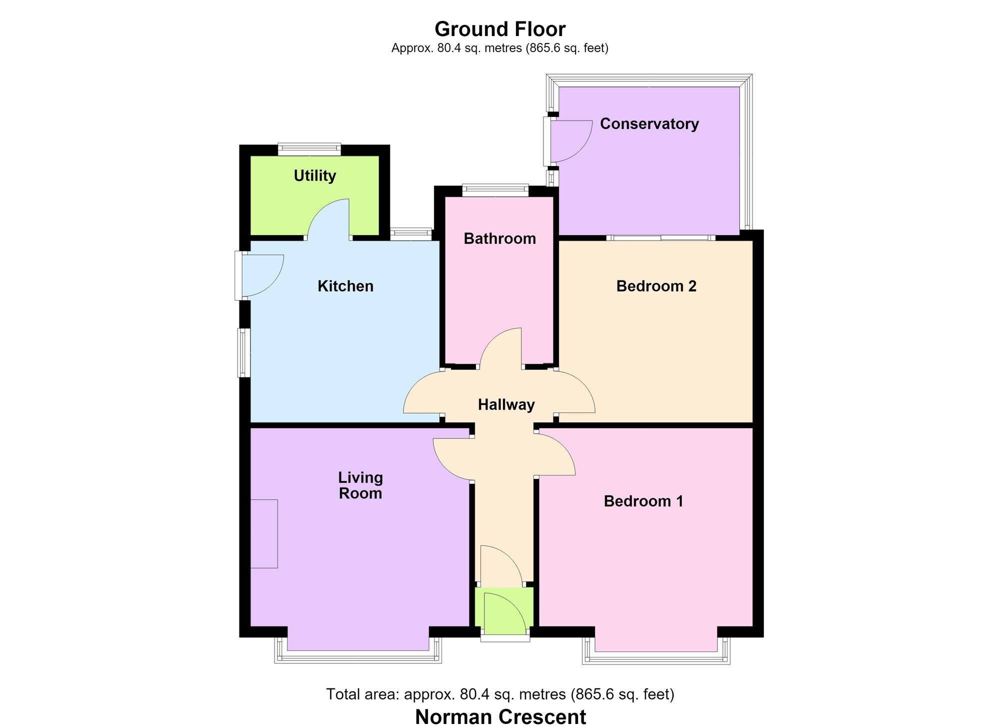 Floorplan of 2 bedroom Detached Bungalow for sale, Norman Crescent, Bradford, West Yorkshire, BD2
