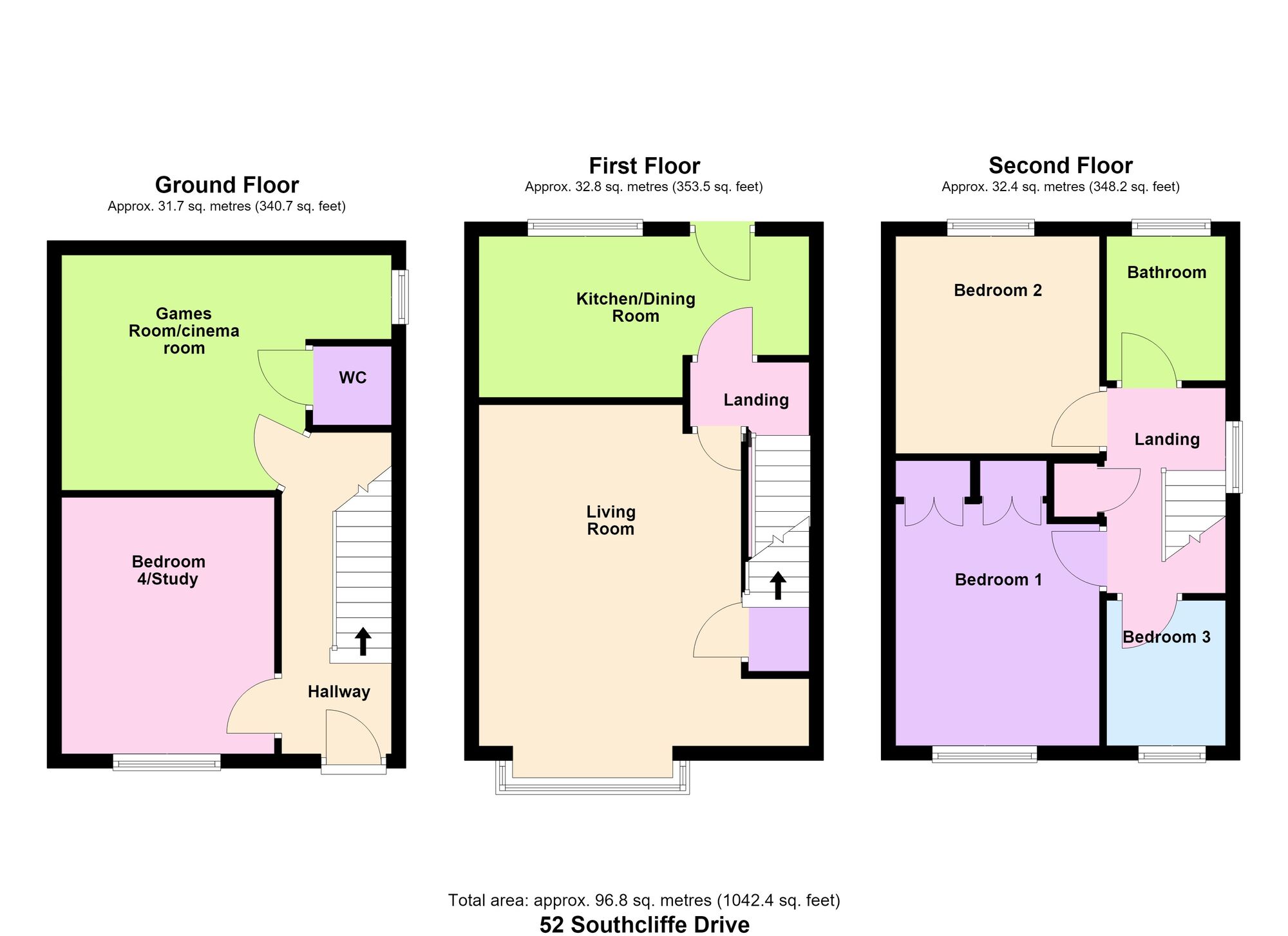 Floorplan of 4 bedroom End Terrace House for sale, Southcliffe Drive, Baildon, West Yorkshire, BD17