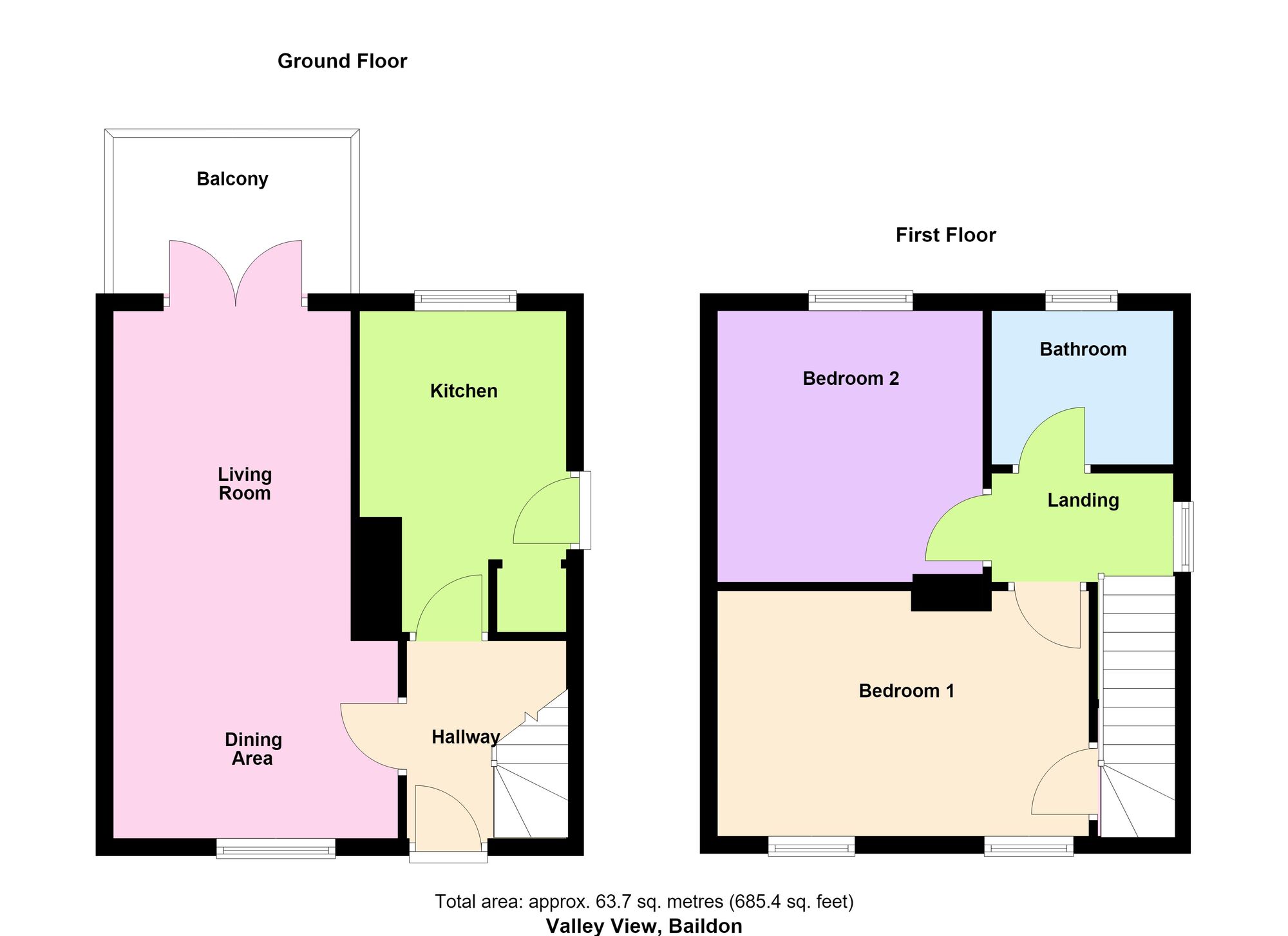 Floorplan of 2 bedroom Semi Detached House for sale, Valley View, Baildon, West Yorkshire, BD17