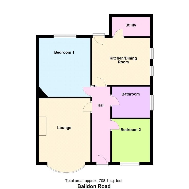 Floorplan of 2 bedroom Semi Detached Bungalow for sale, Baildon Road, Baildon, West Yorkshire, BD17