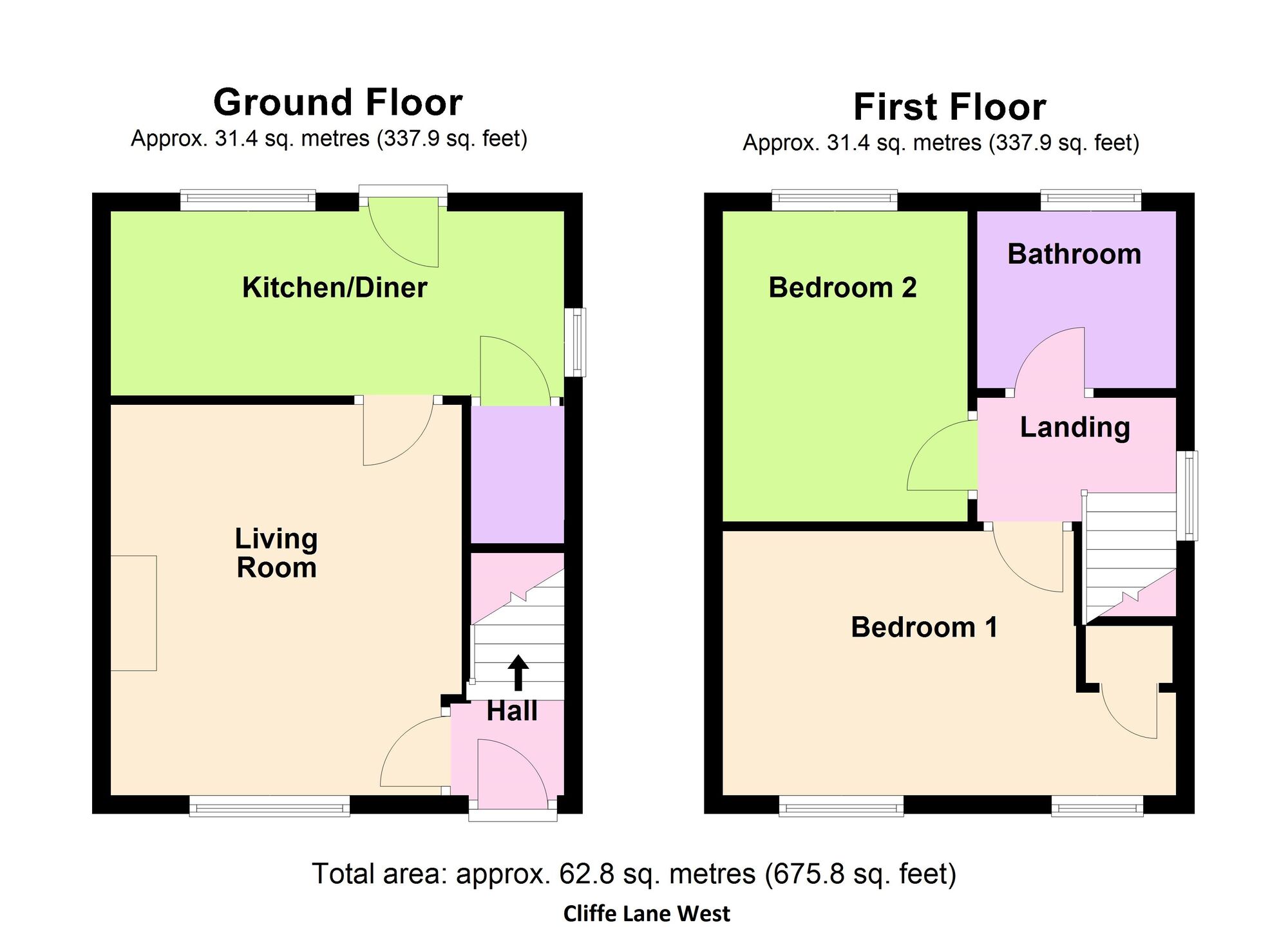 Floorplan of 2 bedroom Semi Detached House for sale, Cliffe Lane West, Baildon, West Yorkshire, BD17