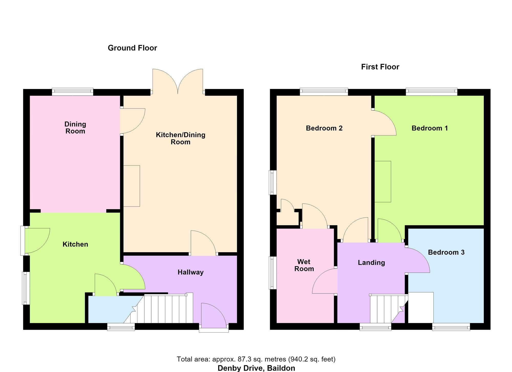 Floorplan of 3 bedroom Semi Detached House for sale, Denby Drive, Baildon, West Yorkshire, BD17
