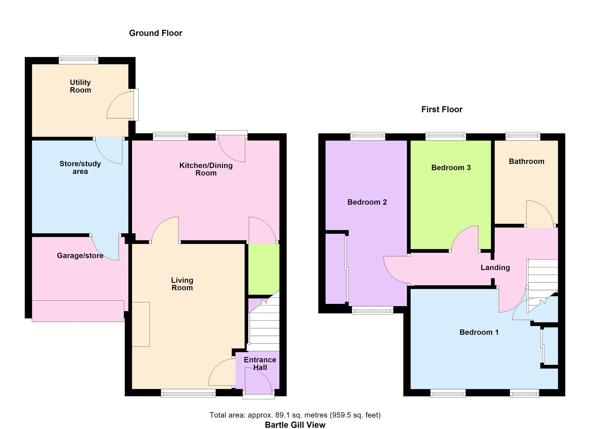 Floorplan of 3 bedroom Semi Detached House for sale, Bartle Gill View, Baildon, West Yorkshire, BD17