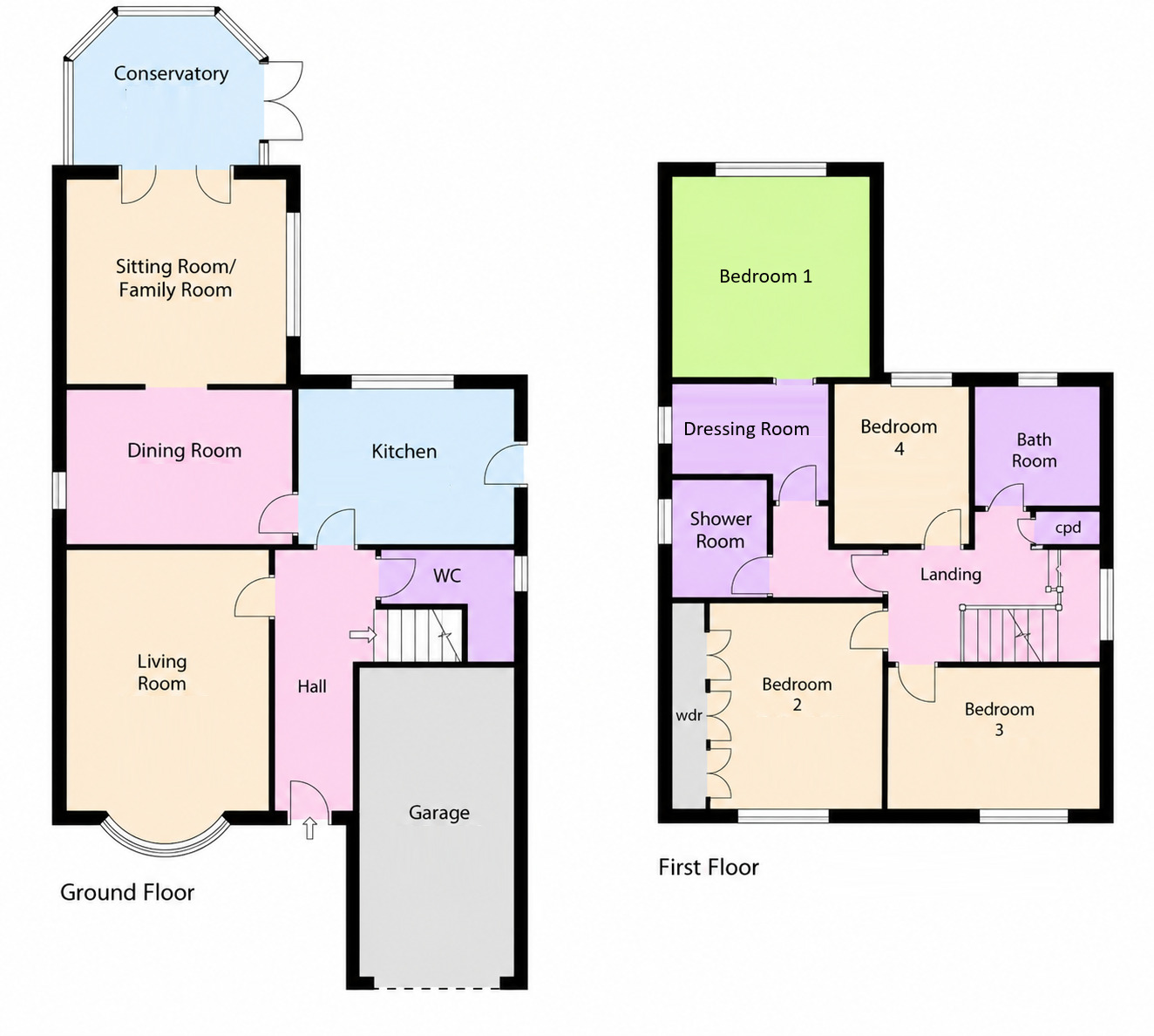 Floorplan of 4 bedroom Detached House for sale, Glen Rise, Baildon, West Yorkshire, BD17