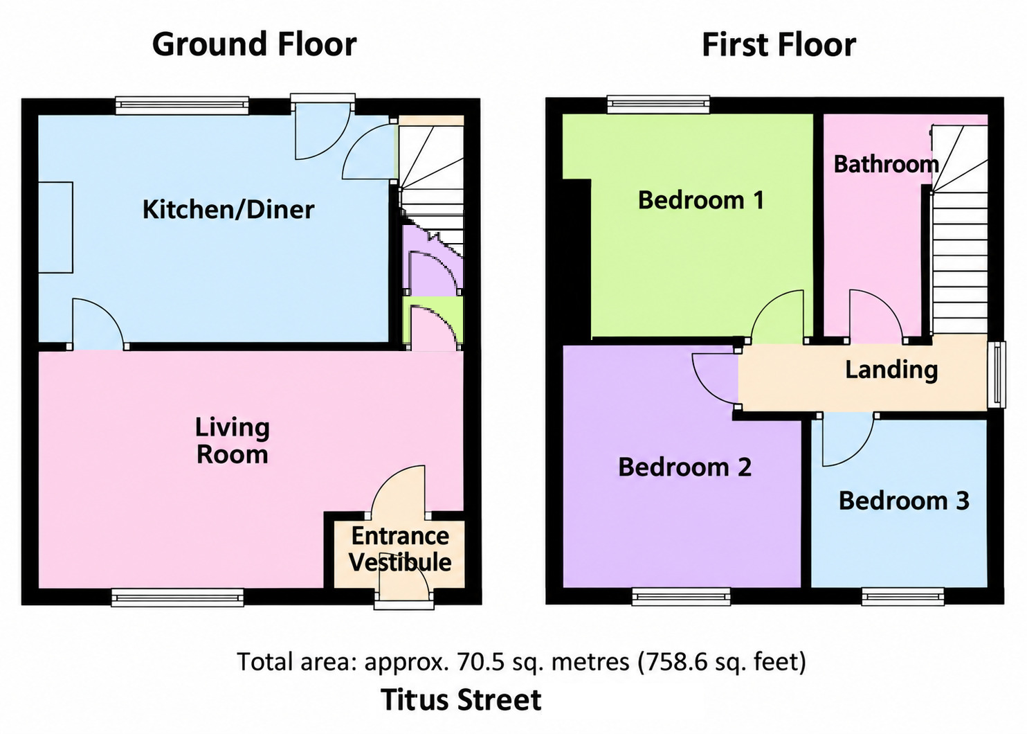 Floorplan of 3 bedroom End Terrace House for sale, Titus Street, Shipley, West Yorkshire, BD18