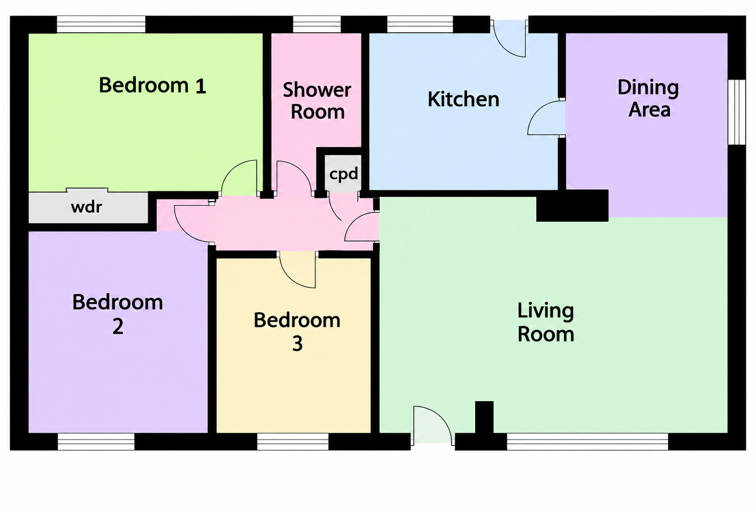 Floorplan of 3 bedroom Detached Bungalow for sale, Dene Hill, Baildon, West Yorkshire, BD17