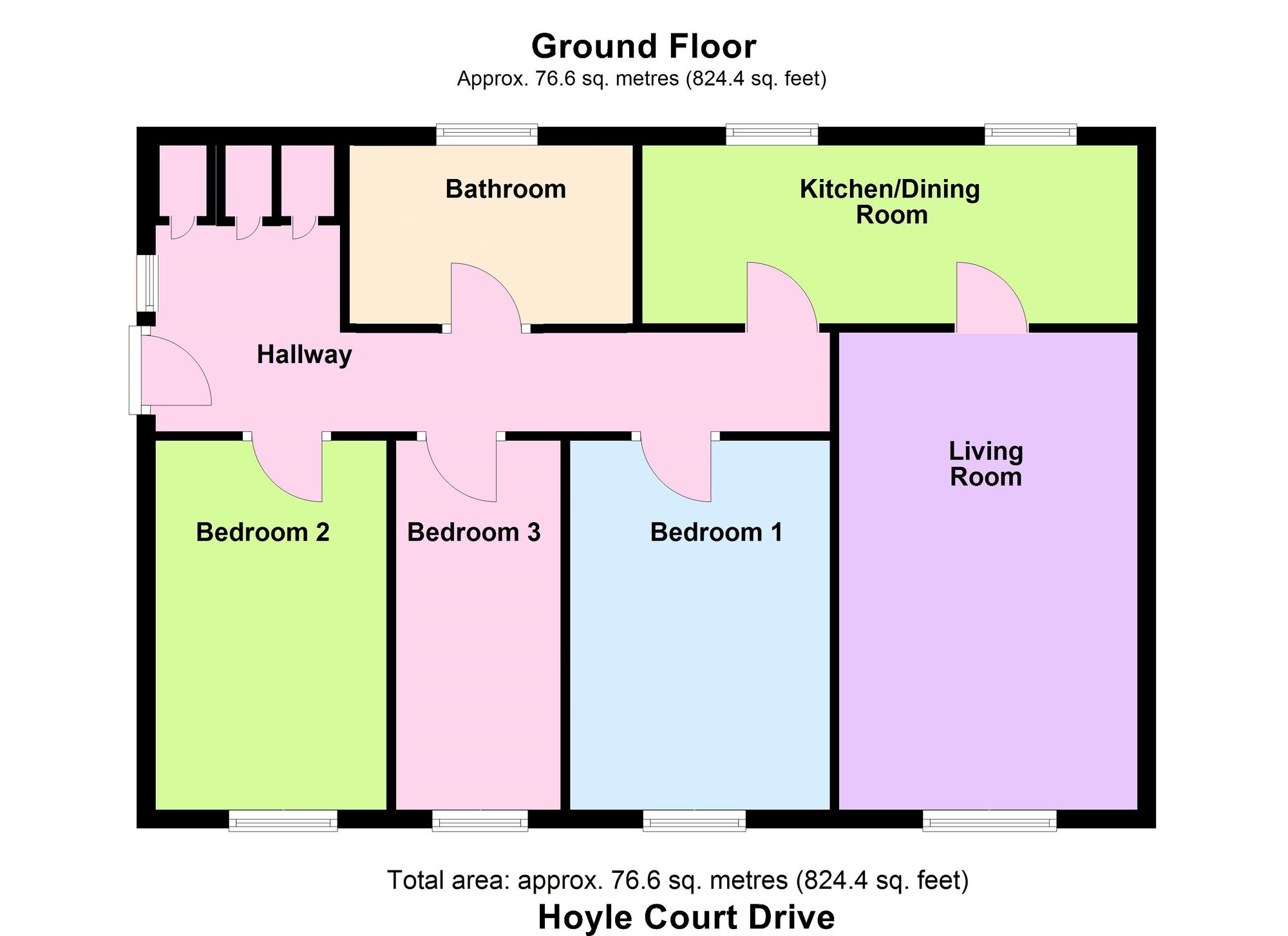 Floorplan of 3 bedroom Flat for sale, Hoyle Court Drive, Baildon, West Yorkshire, BD17