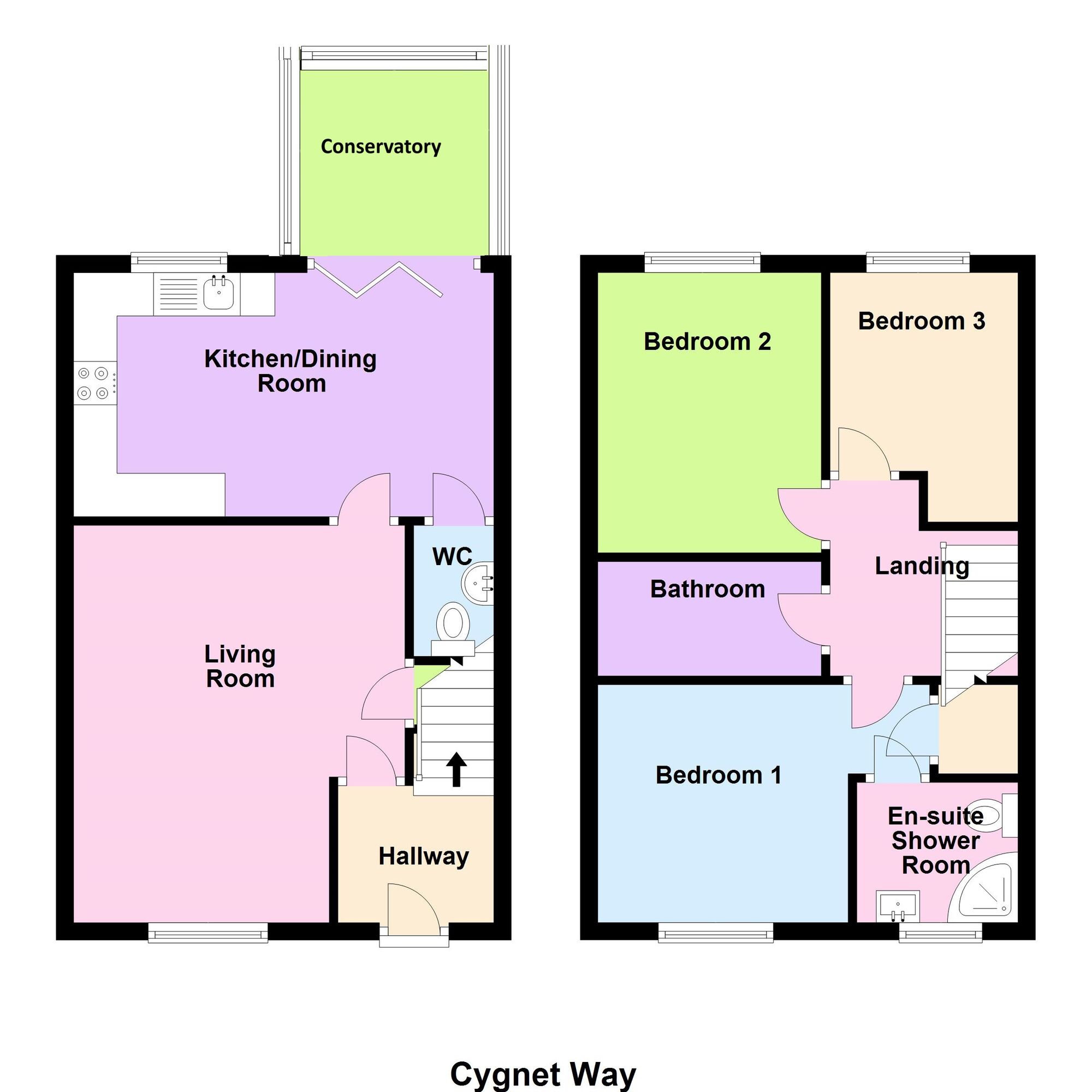 Floorplan of 3 bedroom Semi Detached House to rent, Cygnet Way, Shipley, West Yorkshire, BD17