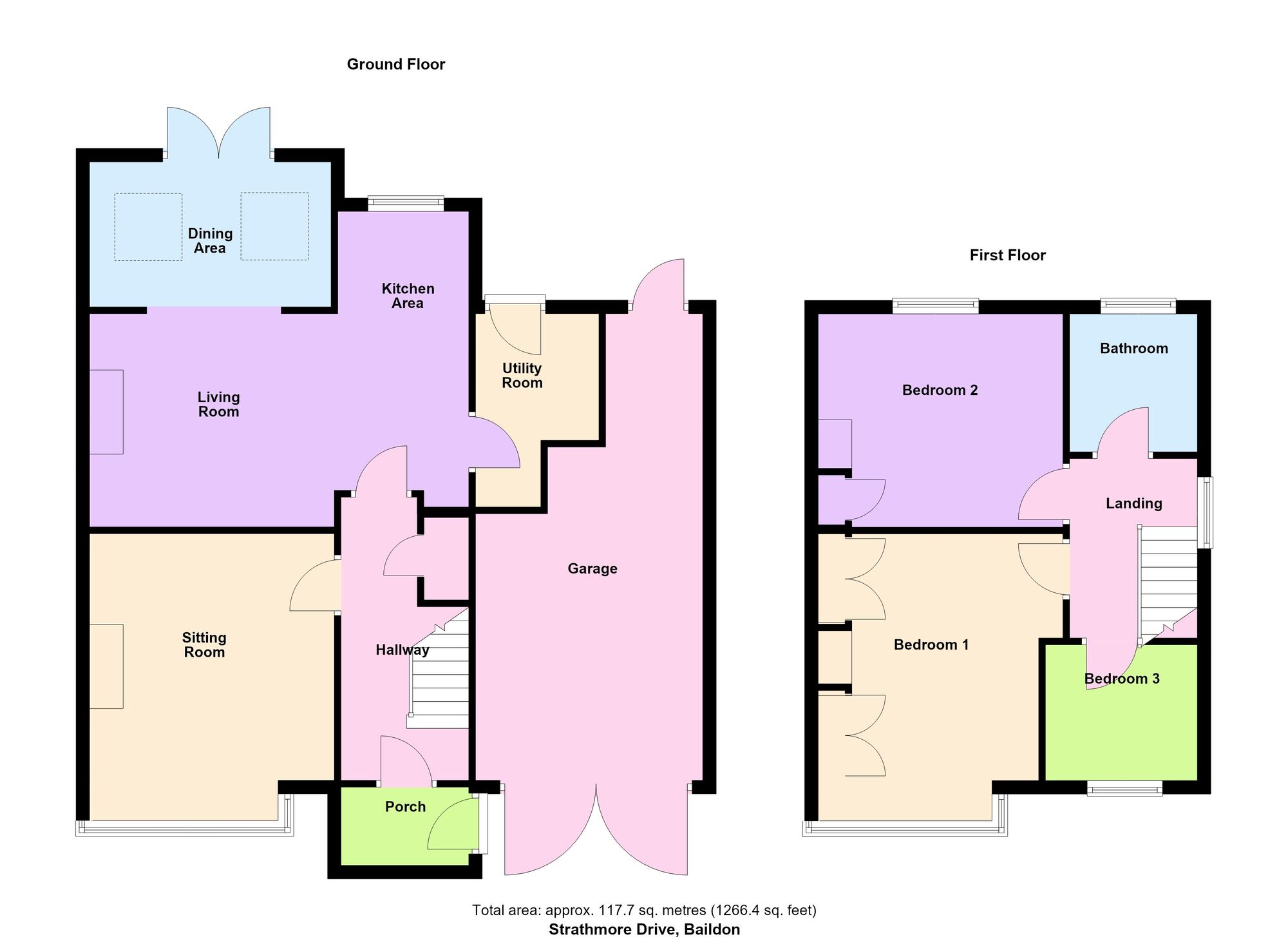 Floorplan of 3 bedroom Semi Detached House for sale, Strathmore Drive, Baildon, West Yorkshire, BD17