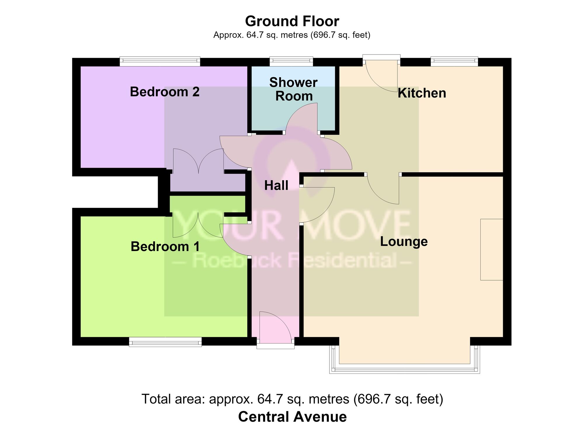 Floorplan of 2 bedroom Flat for sale, Central Avenue, Baildon, West Yorkshire, BD17