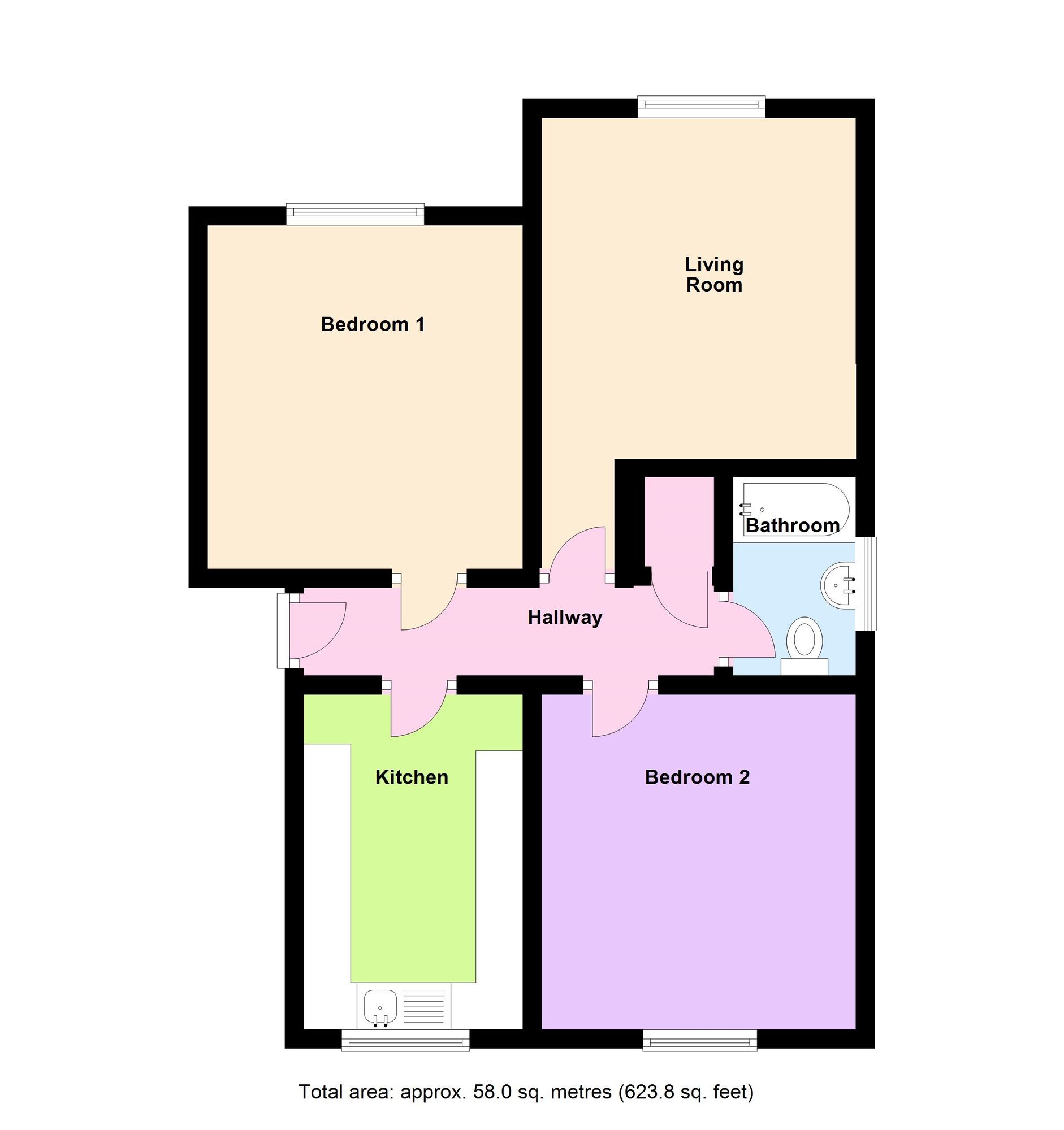 Floorplan of 2 bedroom Flat for sale, Southcliffe Drive, Baildon, West Yorkshire, BD17