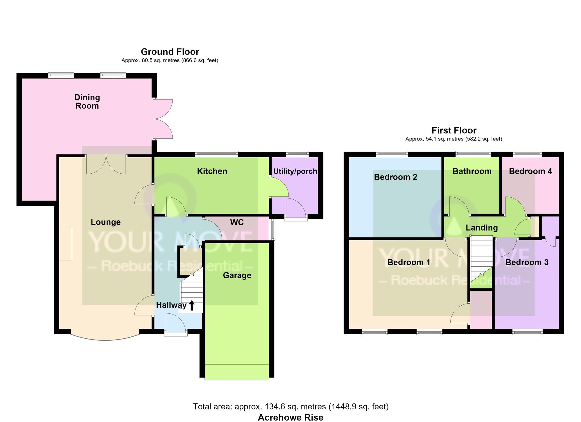 Floorplan of 4 bedroom Detached House for sale, Acrehowe Rise, Baildon, West Yorkshire, BD17