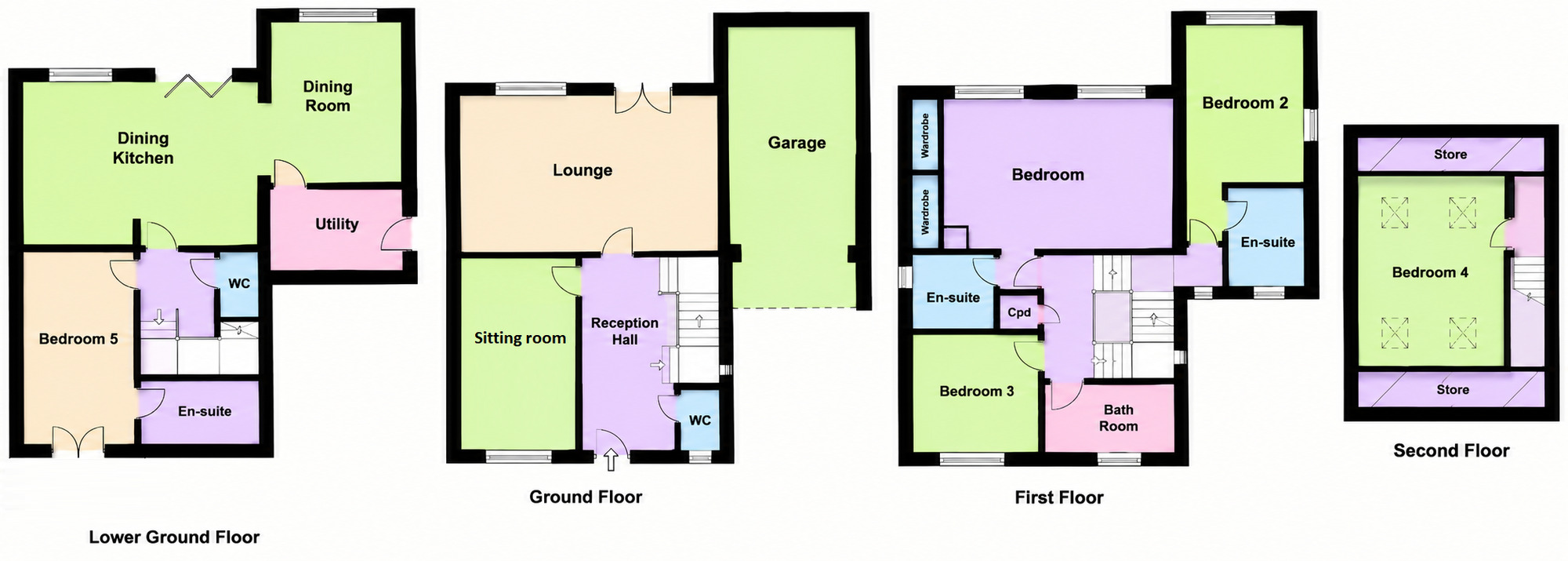 Floorplan of 5 bedroom Detached House to rent, Chestnut Gardens, Baildon, West Yorkshire, BD17