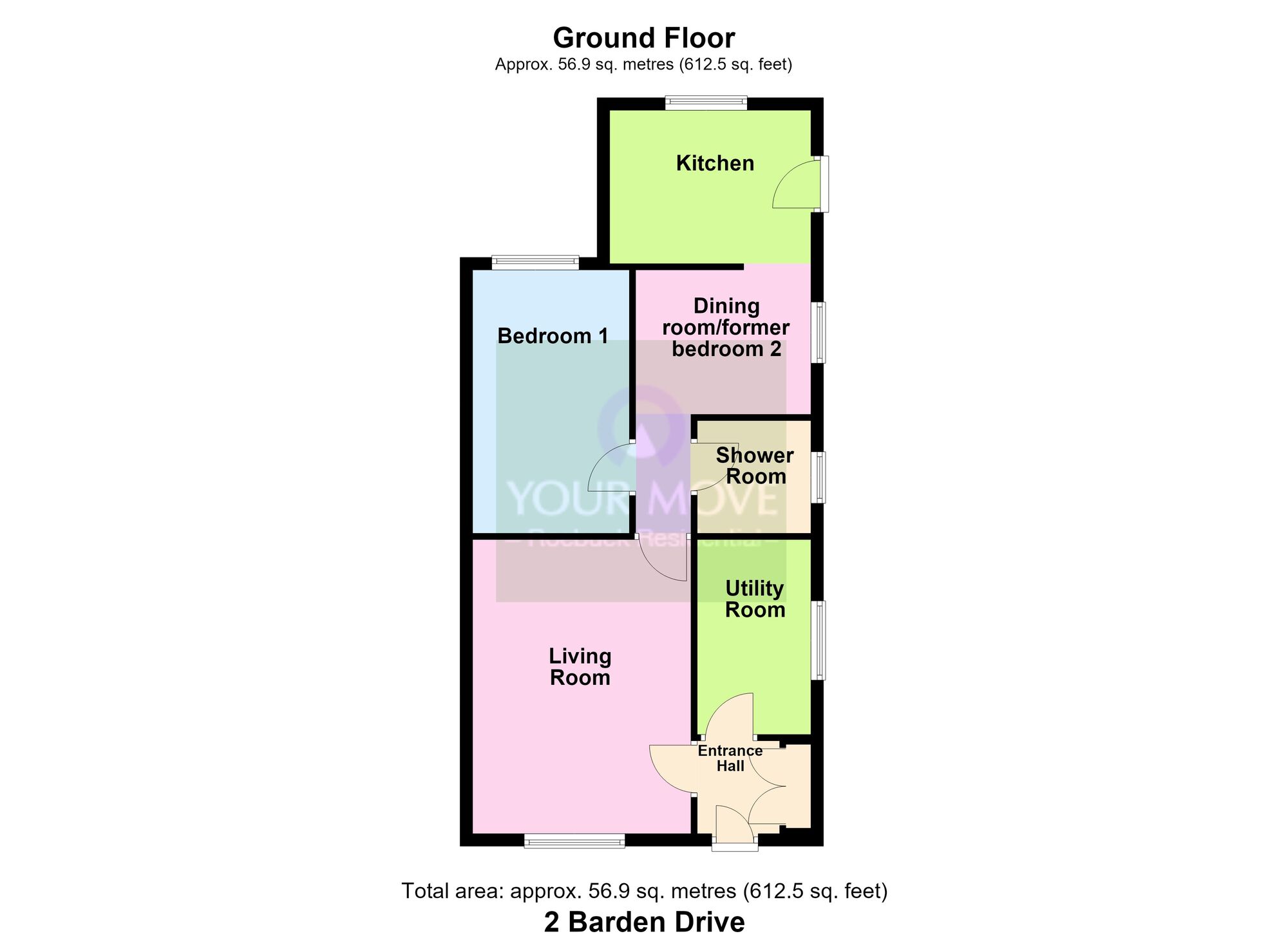 Floorplan of 1 bedroom Semi Detached Bungalow for sale, Barden Drive, Bingley, West Yorkshire, BD16