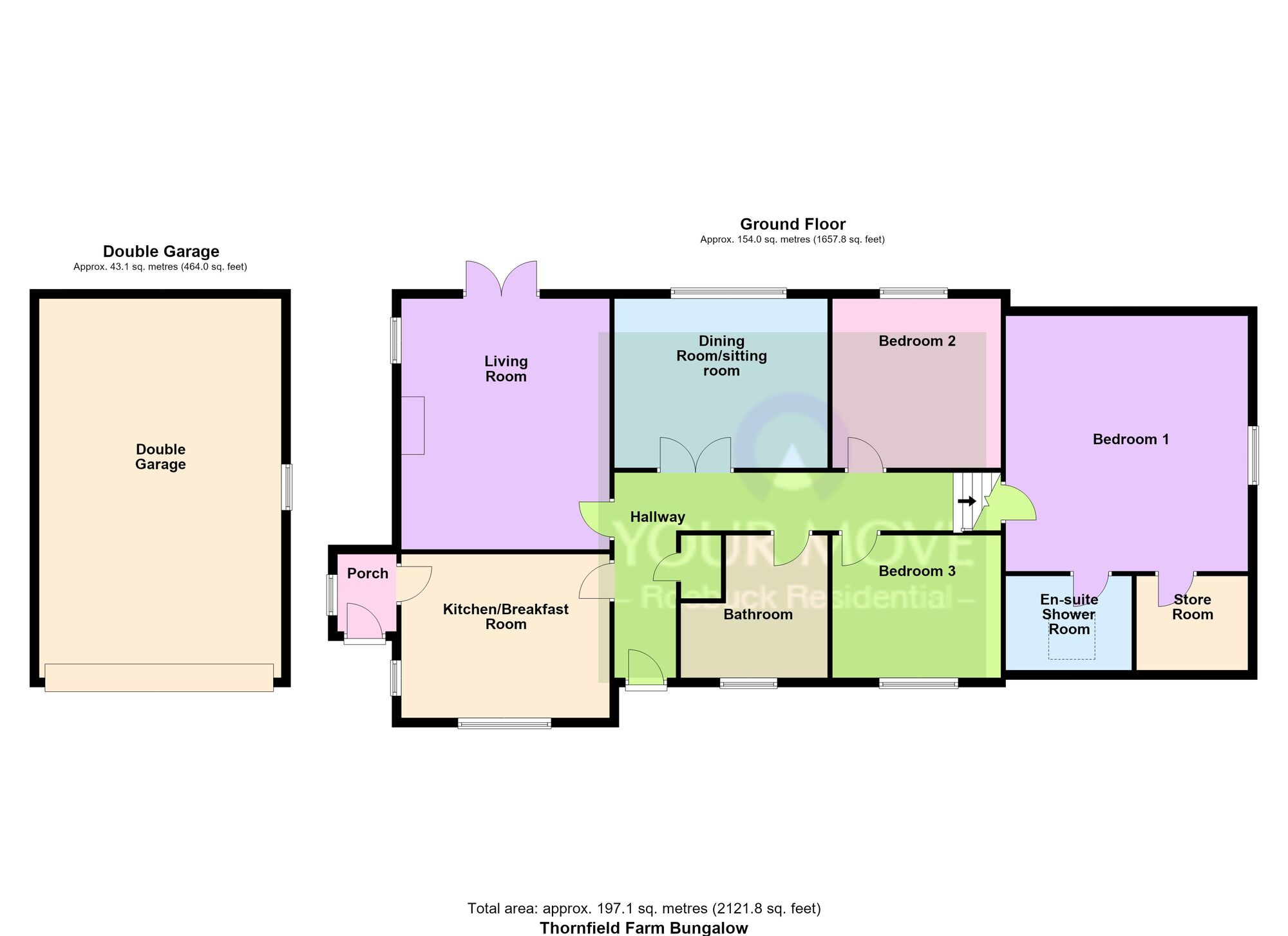 Floorplan of 3 bedroom Detached Bungalow for sale, Micklethwaite, Bingley, West Yorkshire, BD16