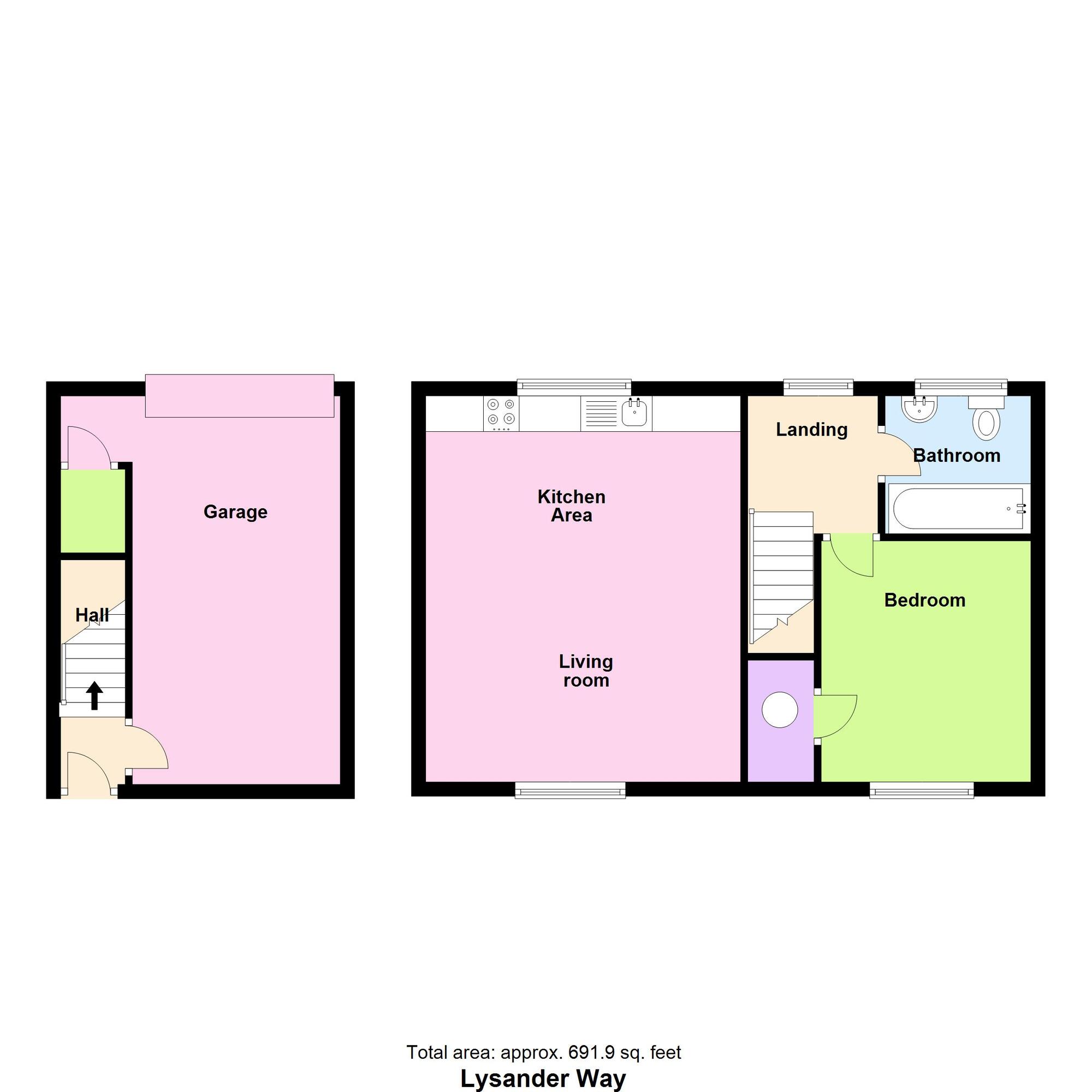 Floorplan of 1 bedroom Flat for sale, Lysander Way, Cottingley, West Yorkshire, BD16