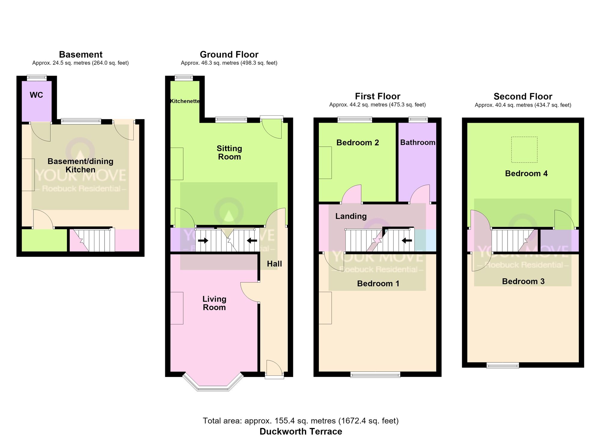 Floorplan of 4 bedroom Mid Terrace House for sale, Duckworth Terrace, West Yorkshire, BD9