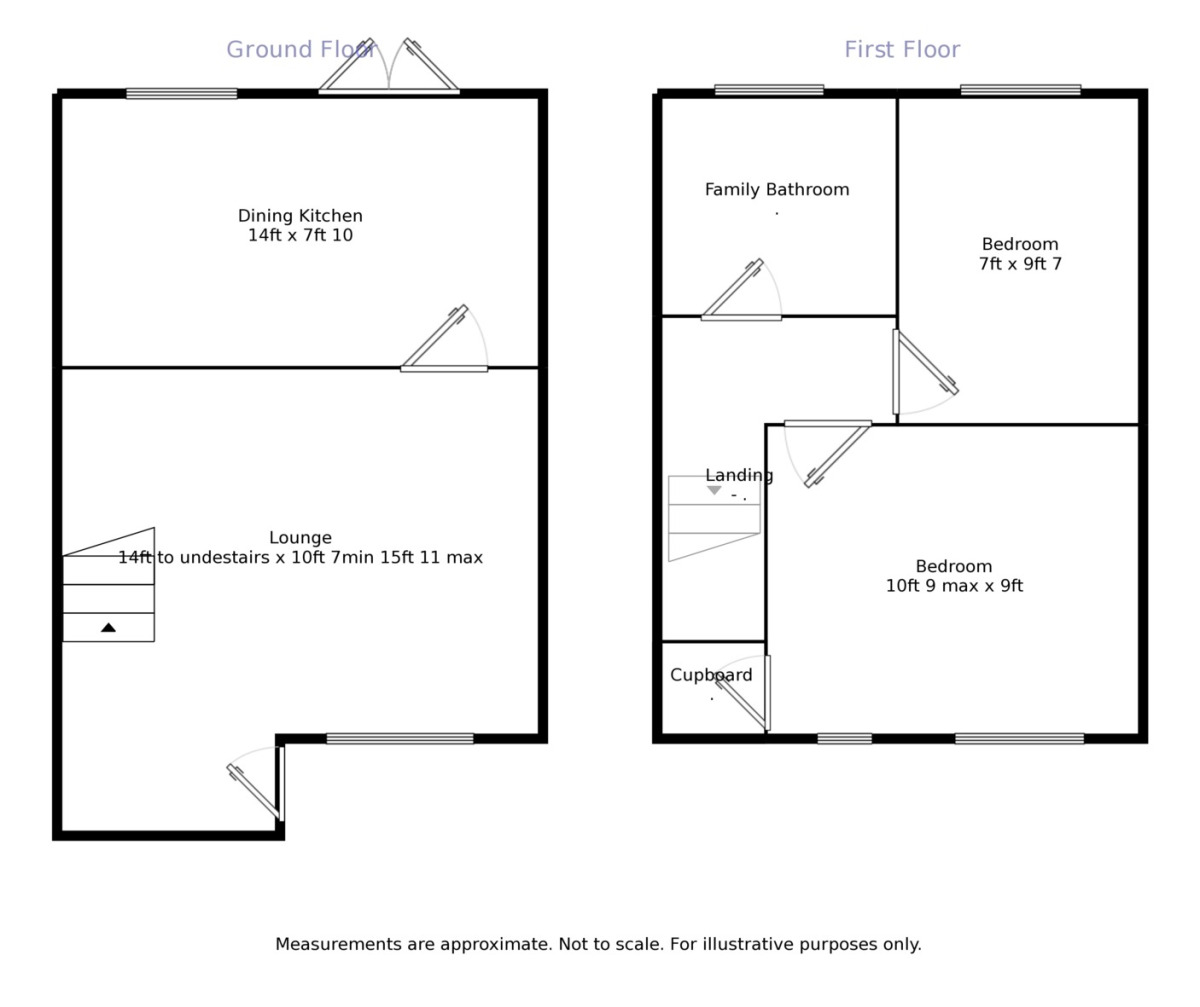 Floorplan of 2 bedroom Mid Terrace House to rent, Taylors Bridge Road, Wigston, Leicestershire, LE18