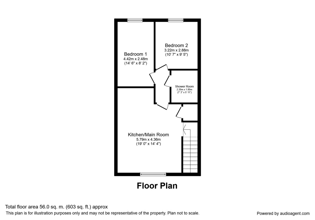 Floorplan of 2 bedroom  Flat to rent, Avon Drive, Whetstone, Leicester, LE8