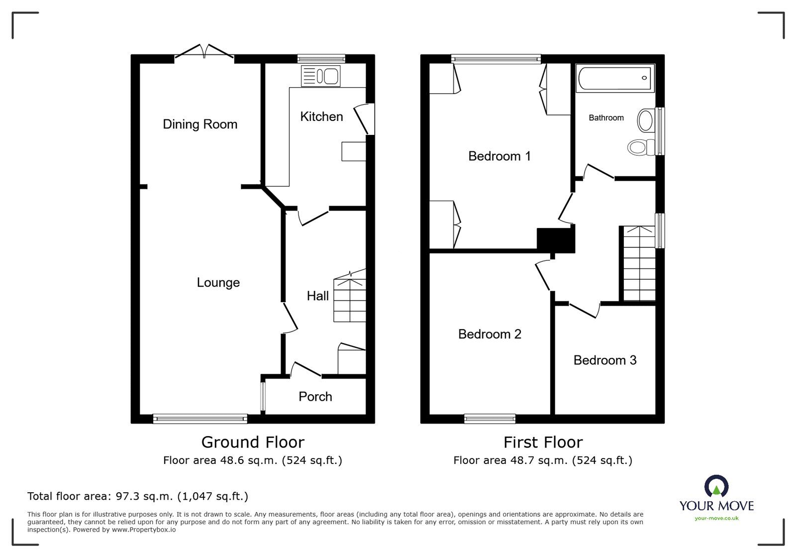 Floorplan of 3 bedroom Semi Detached House for sale, Dorchester Close, Blaby, Leicestershire, LE8