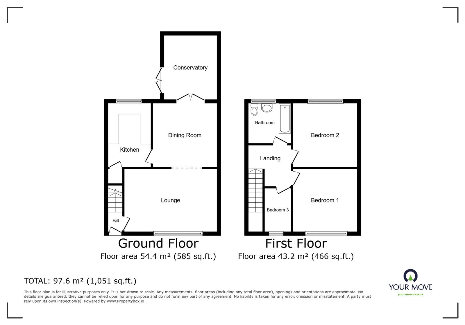Floorplan of 3 bedroom Semi Detached House for sale, Kensington Close, Glen Parva, Leicestershire, LE2