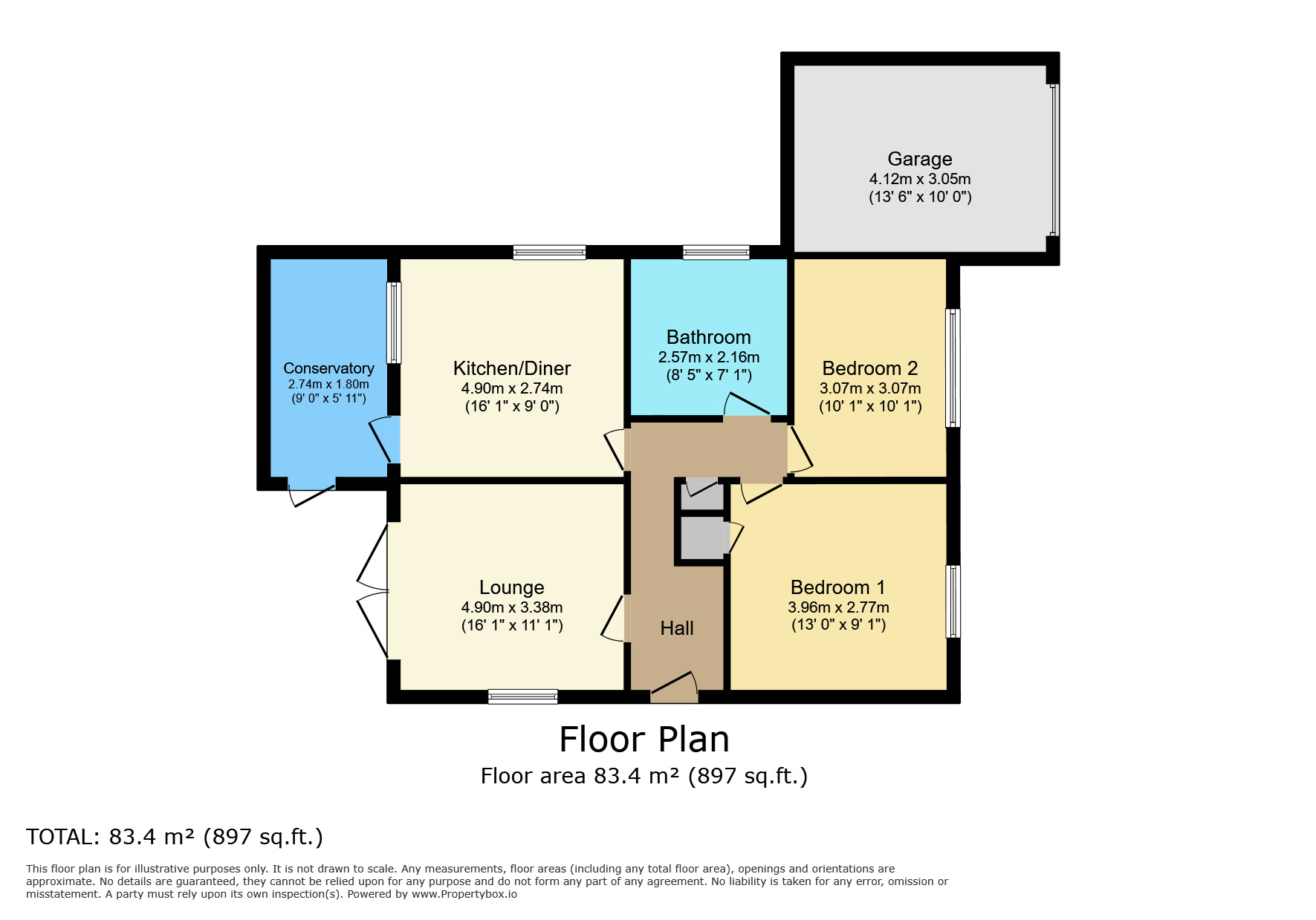 Floorplan of 2 bedroom Detached House for sale, Hospital Lane, Blaby, Leicestershire, LE8