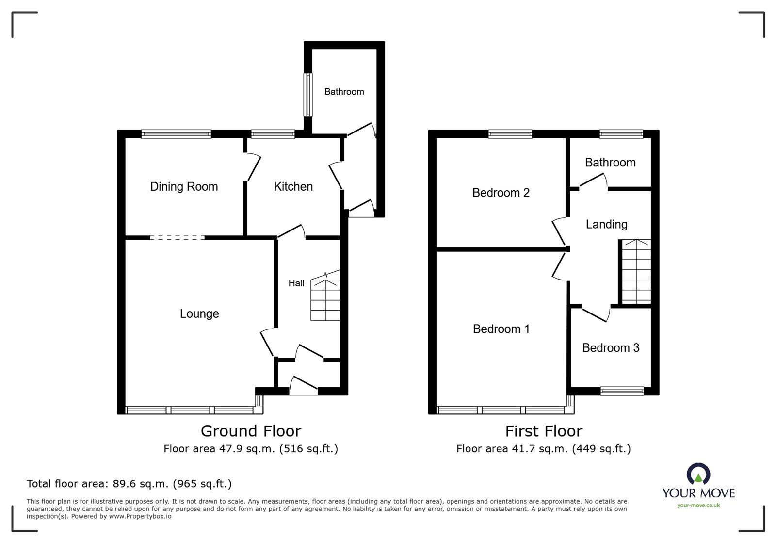 Floorplan of 3 bedroom Semi Detached House for sale, The Fairway, Blaby, Leicestershire, LE8