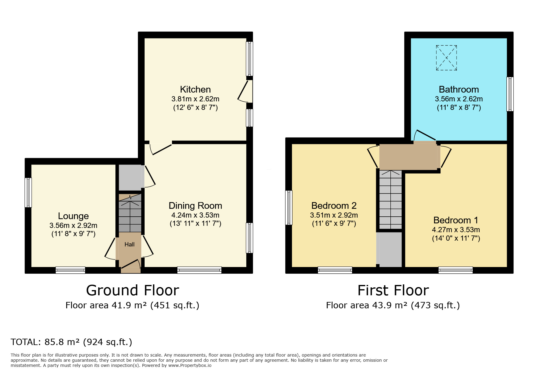 Floorplan of 2 bedroom Semi Detached House for sale, Church Road, Great Glen, Leicestershire, LE8
