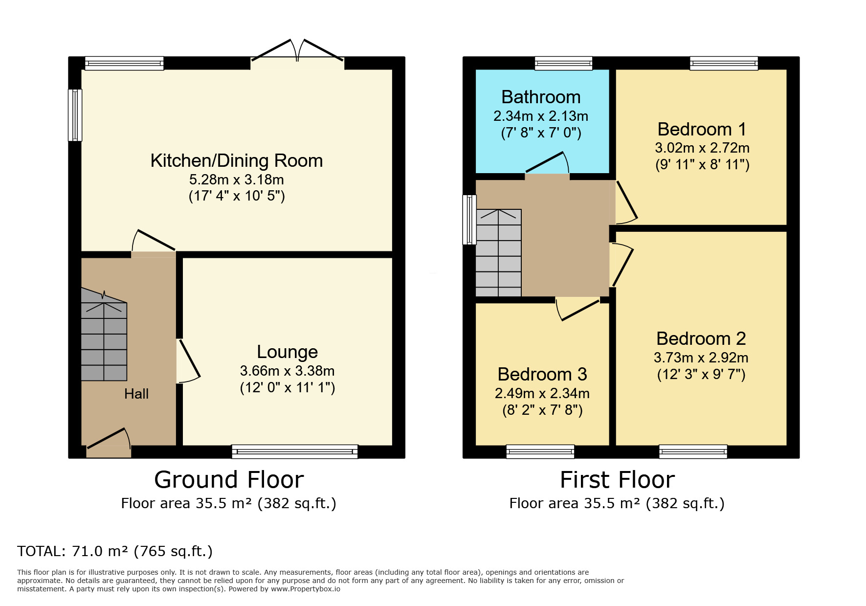Floorplan of 3 bedroom Semi Detached House for sale, The Leys, Kibworth Beauchamp, Leicestershire, LE8